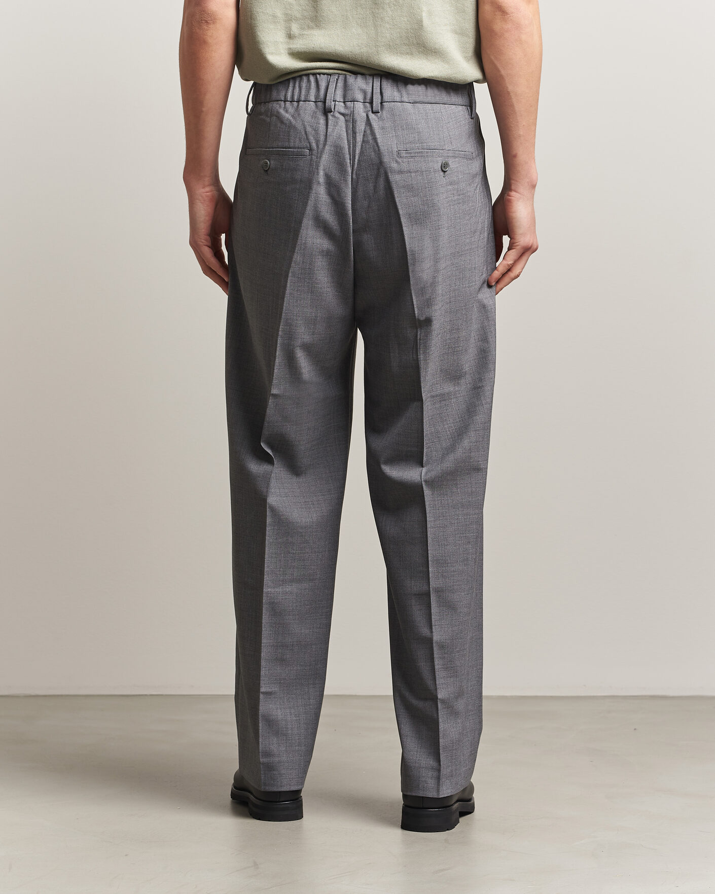 Herre | Bukser | NN07 | Kay Summer Wool Drawstring Trousers Light Grey Melange