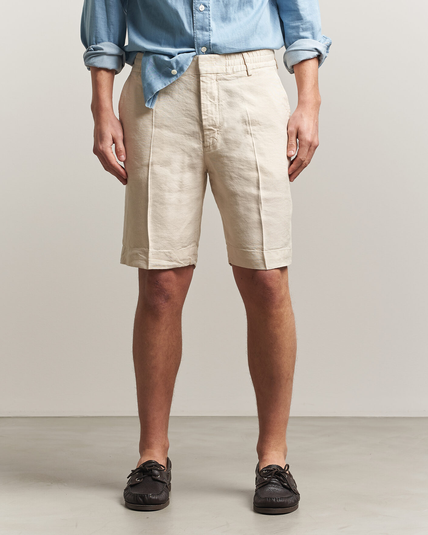 Herre | Shorts | NN07 | Billie Linen/Viscose Drawstring Shorts Ivory