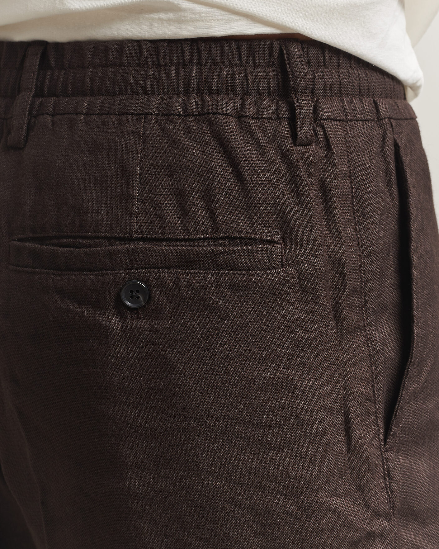 Herre | Shorts | NN07 | Billie Linen/Viscose Drawstring Shorts Deep Truffle