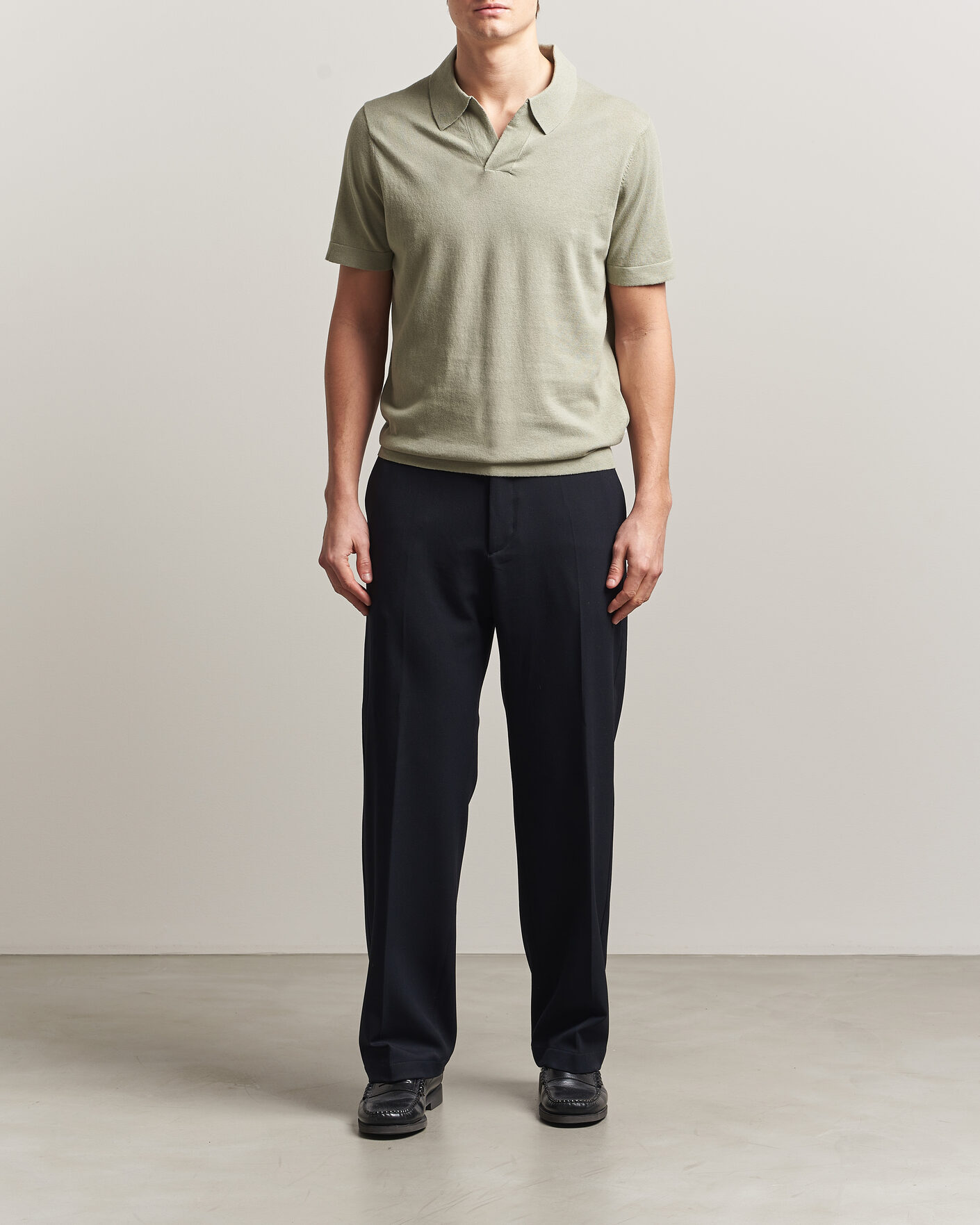 Herre | Polotrøjer | NN07 | Ryan Cotton/Linen Polo Sage Green