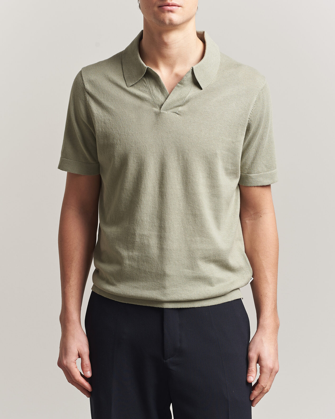 Herre | Polotrøjer | NN07 | Ryan Cotton/Linen Polo Sage Green