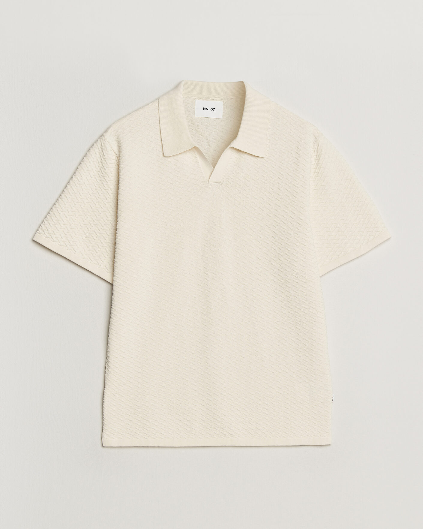 Herre | Polotrøjer | NN07 | Paul Structured Knitted Polo Ivory