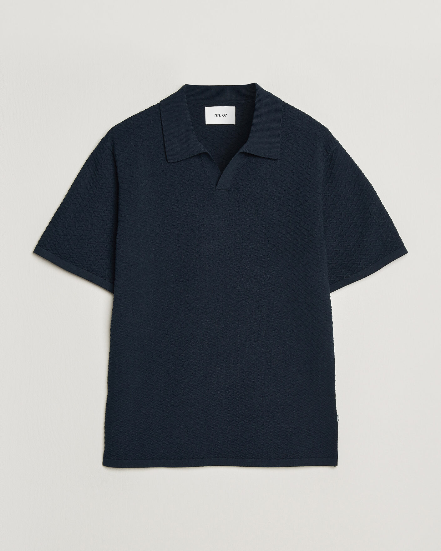 Herre | Polotrøjer | NN07 | Paul Structured Knitted Polo Navy Blue