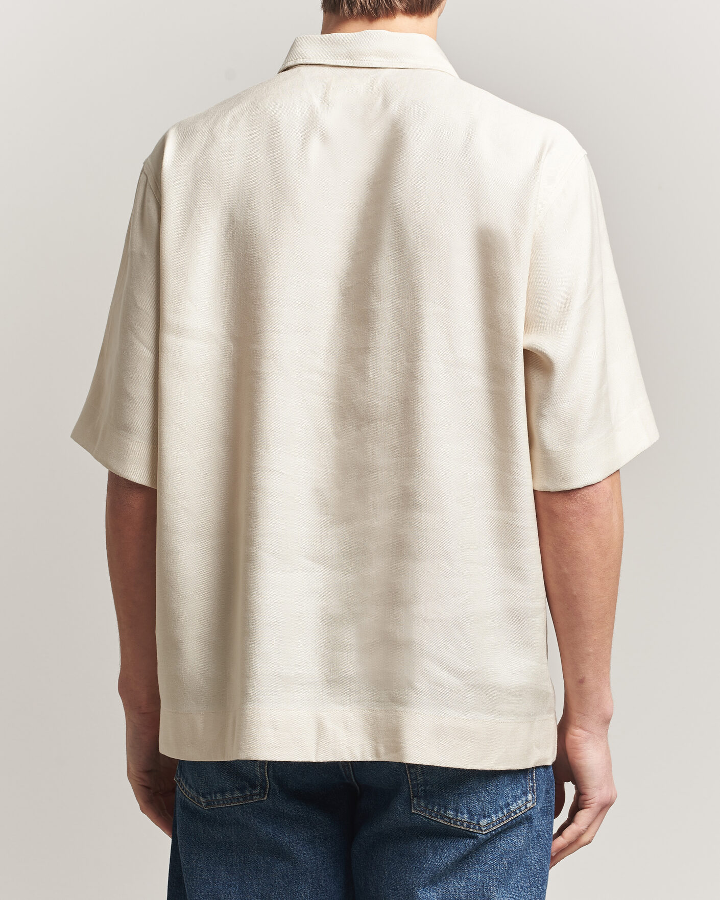 Herre | Polotrøjer | NN07 | Bruno Linen/Viscose Half Zip Polo Ivory