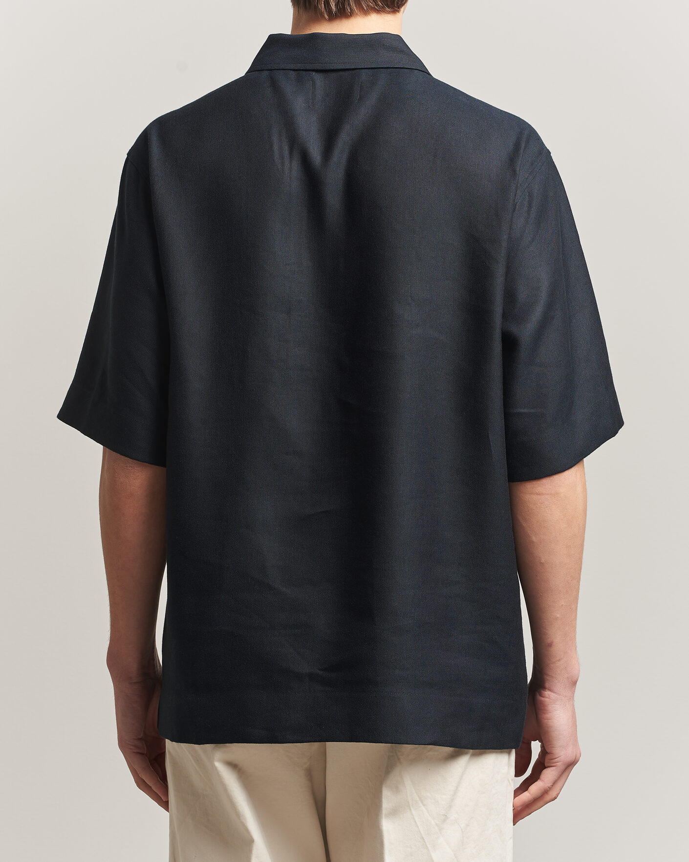 Herre | Polotrøjer | NN07 | Bruno Linen/Viscose Half Zip Polo Black