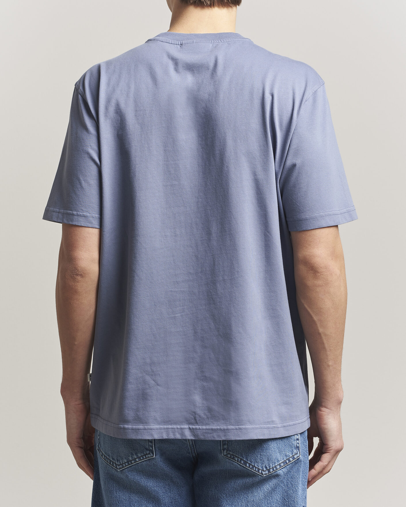 Herre | T-Shirts | NN07 | Adam Pima Crew Neck T-Shirt Stone Blue