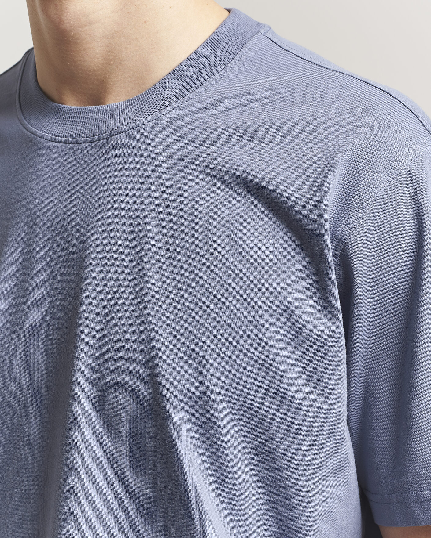 Herre | T-Shirts | NN07 | Adam Pima Crew Neck T-Shirt Stone Blue