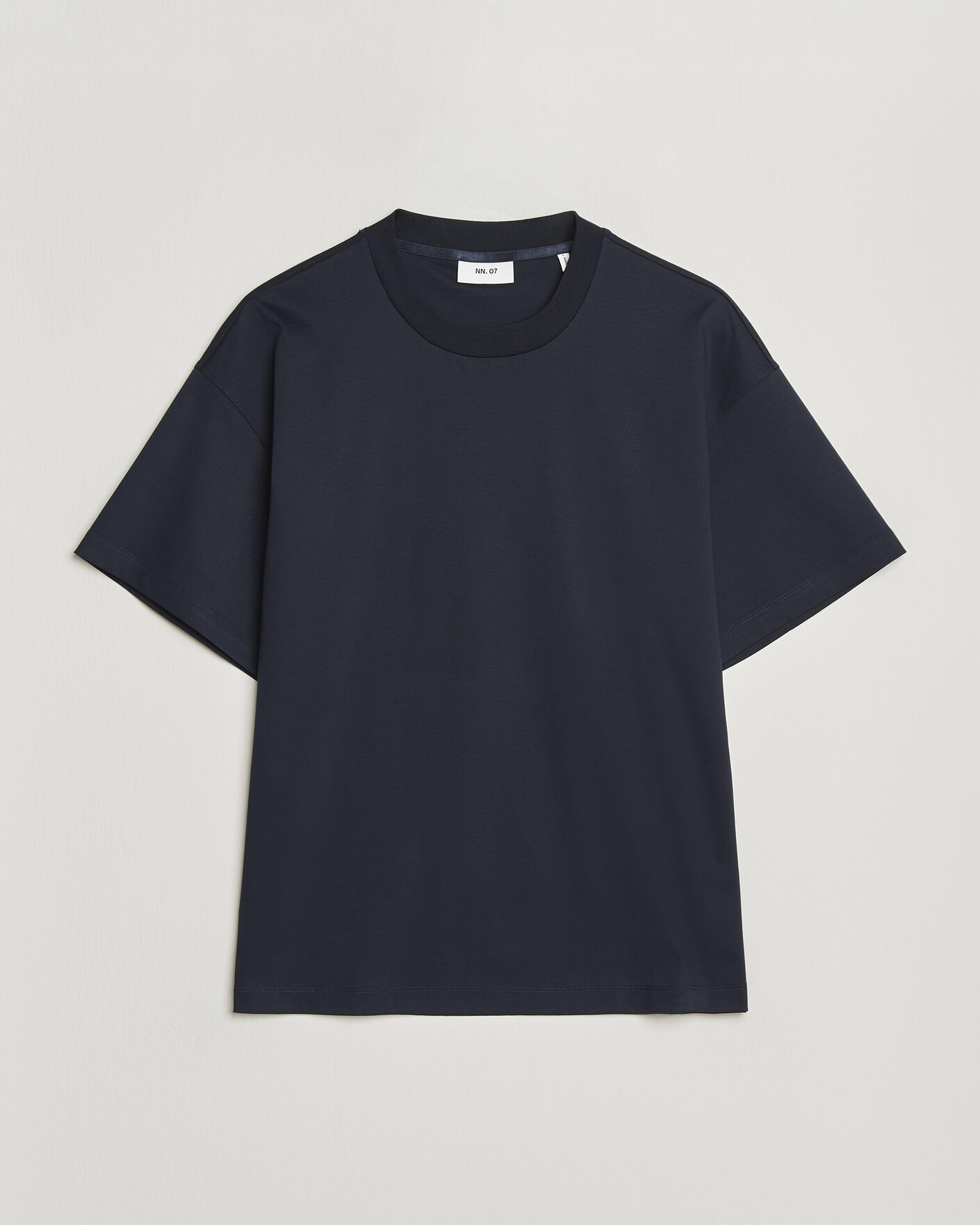Herre | T-Shirts | NN07 | Lionel Mercerized Crew Neck T-Shirt Navy Blue