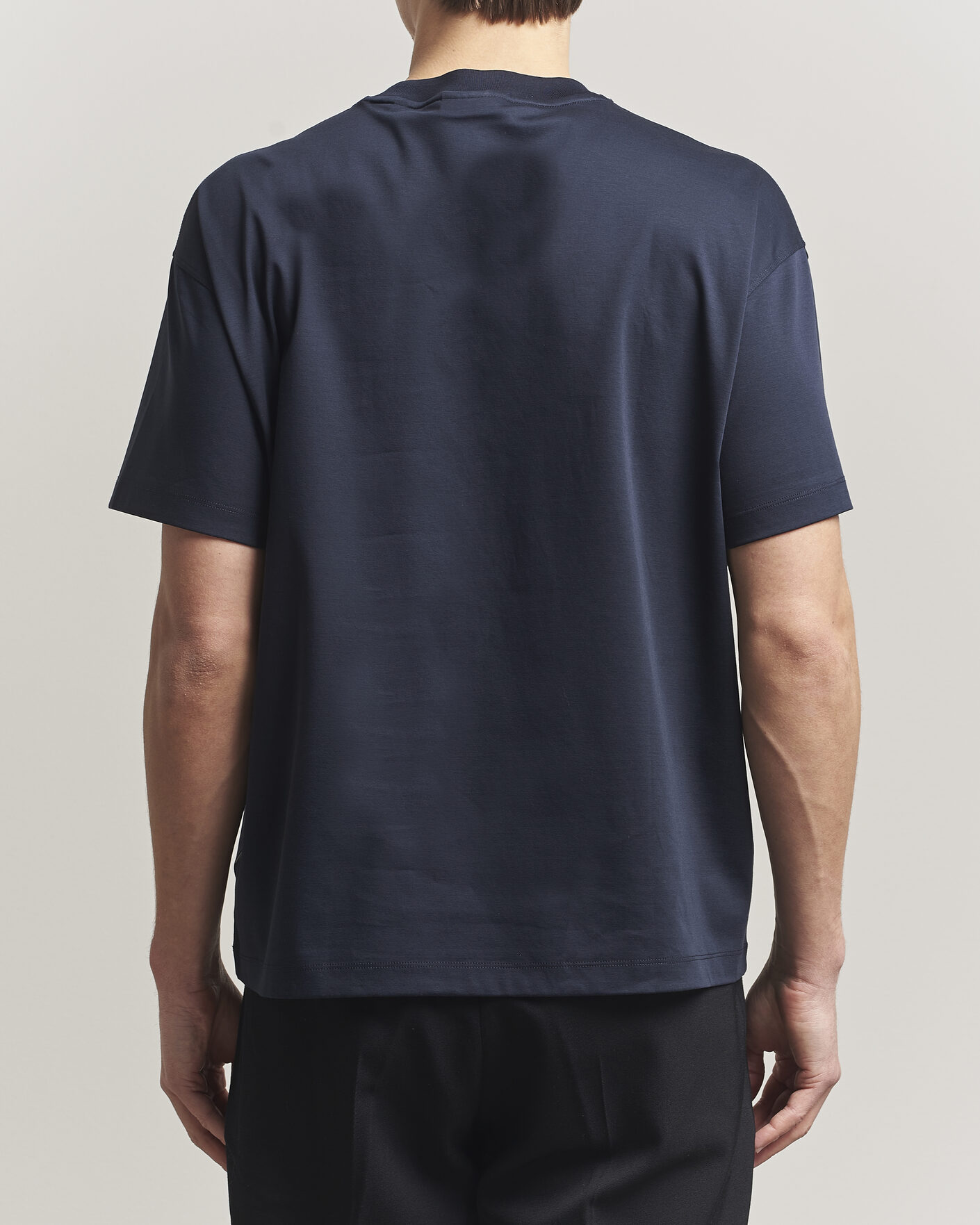 Herre | T-Shirts | NN07 | Lionel Mercerized Crew Neck T-Shirt Navy Blue