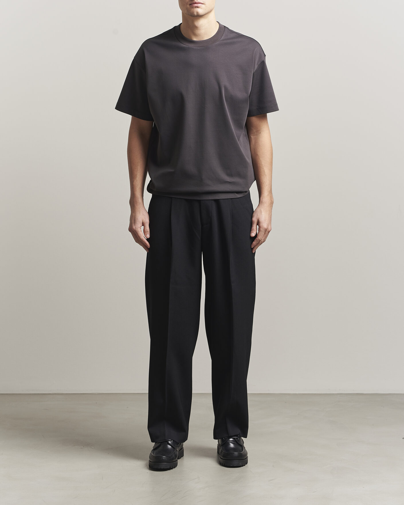 Herre | T-Shirts | NN07 | Lionel Mercerized Crew Neck T-Shirt Deep Truffle