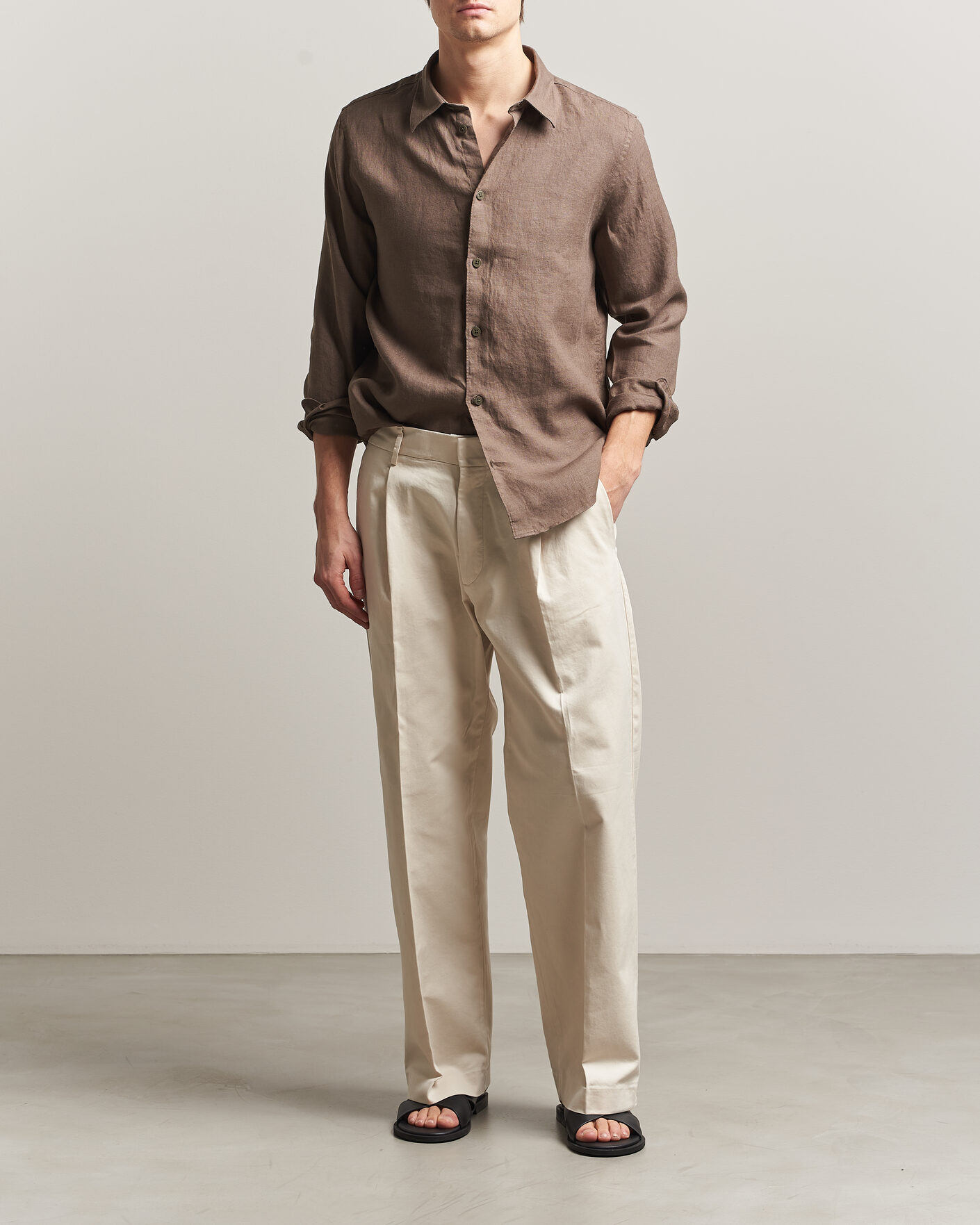 Herre | Skjorter | NN07 | Enzo Linen Shirt Mable Husk