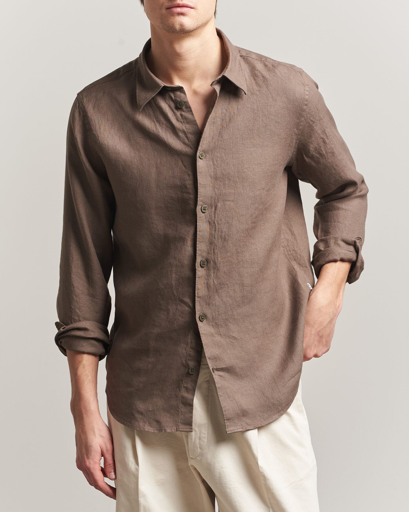 Herre | Skjorter | NN07 | Enzo Linen Shirt Mable Husk