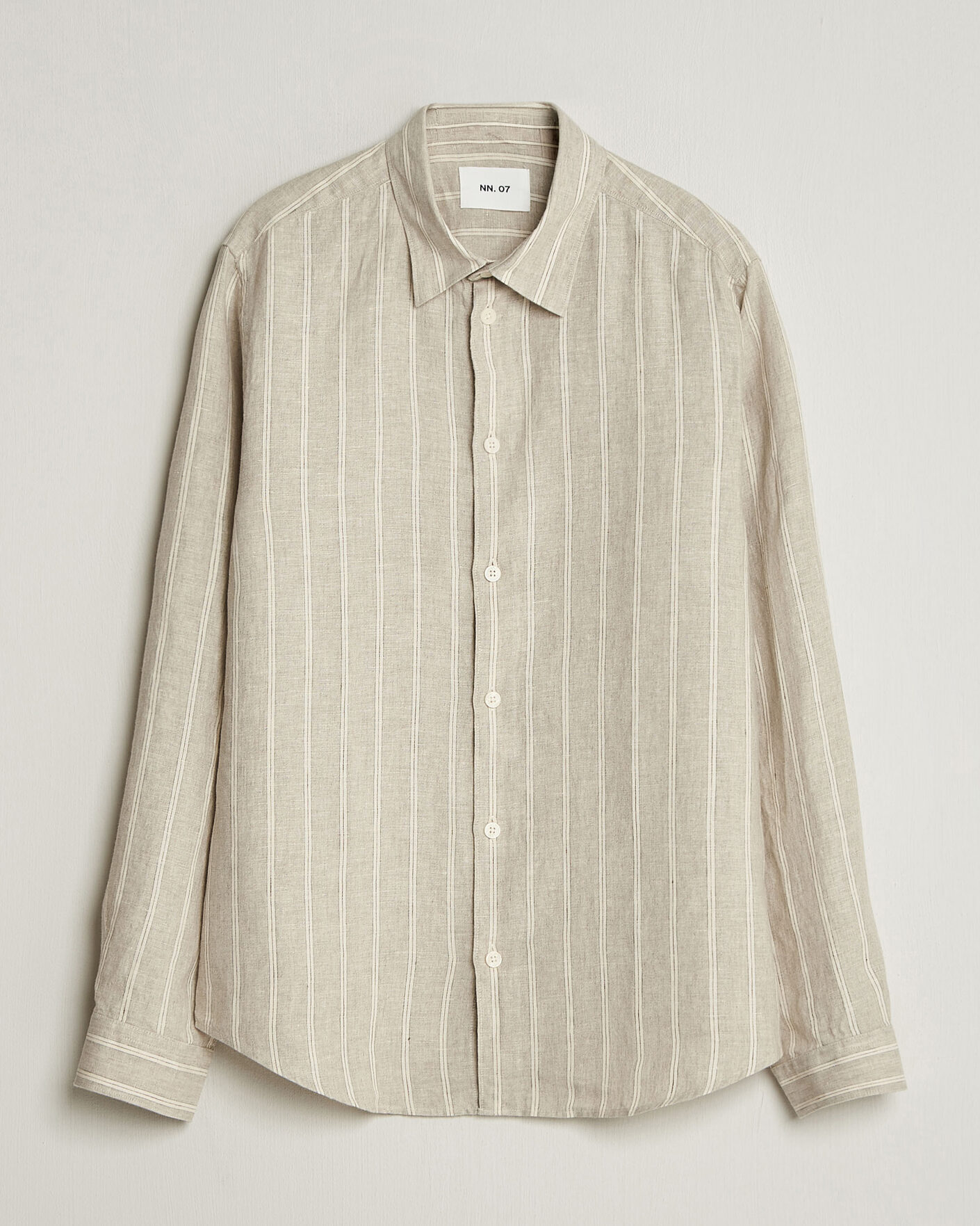 Herre | Skjorter | NN07 | Enzo Linen Shirt Oat Stripe