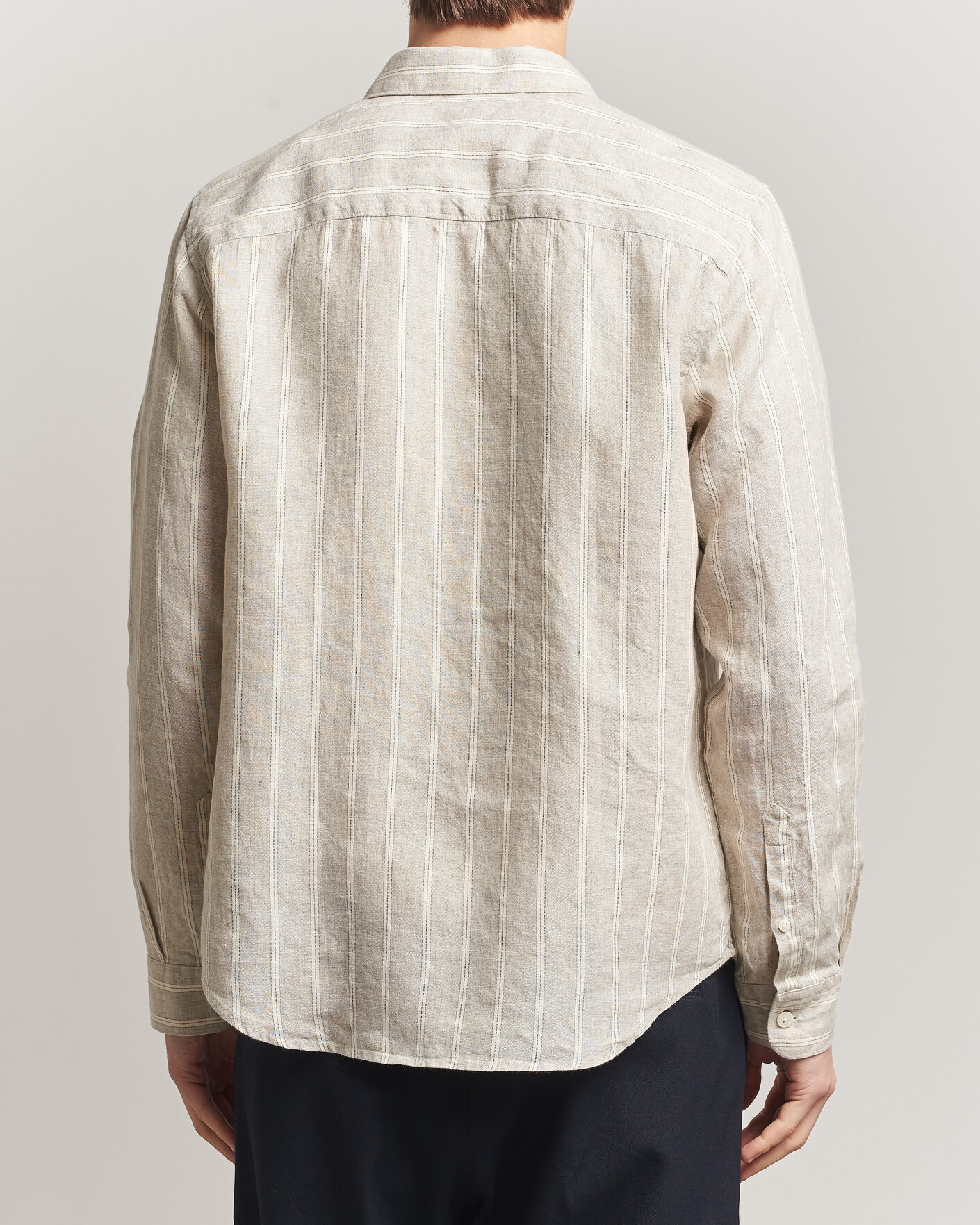 Herre | Skjorter | NN07 | Enzo Linen Shirt Oat Stripe