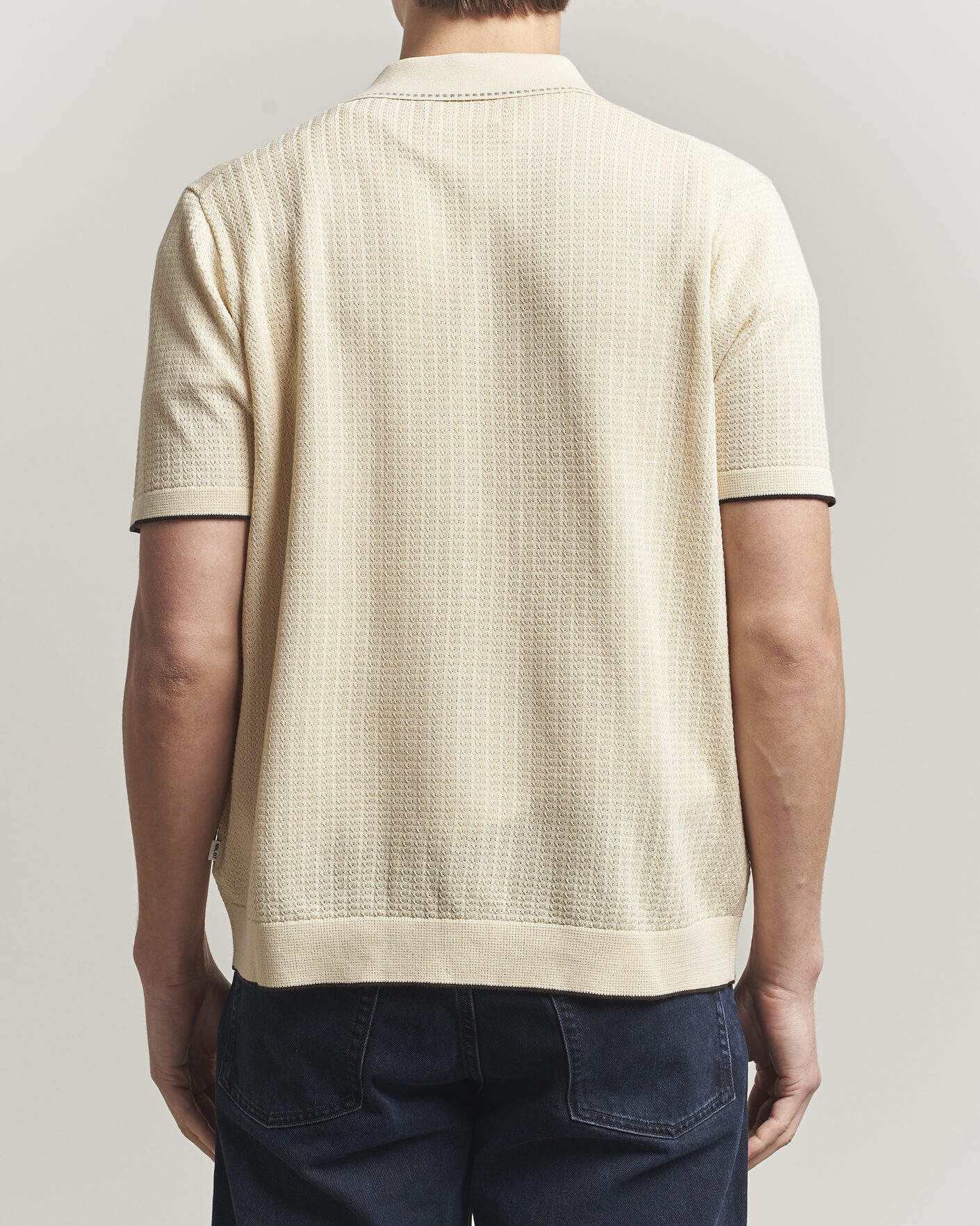 Herre | Skjorter | NN07 | Nalo Knitted Short Sleeve Shirt Ivory