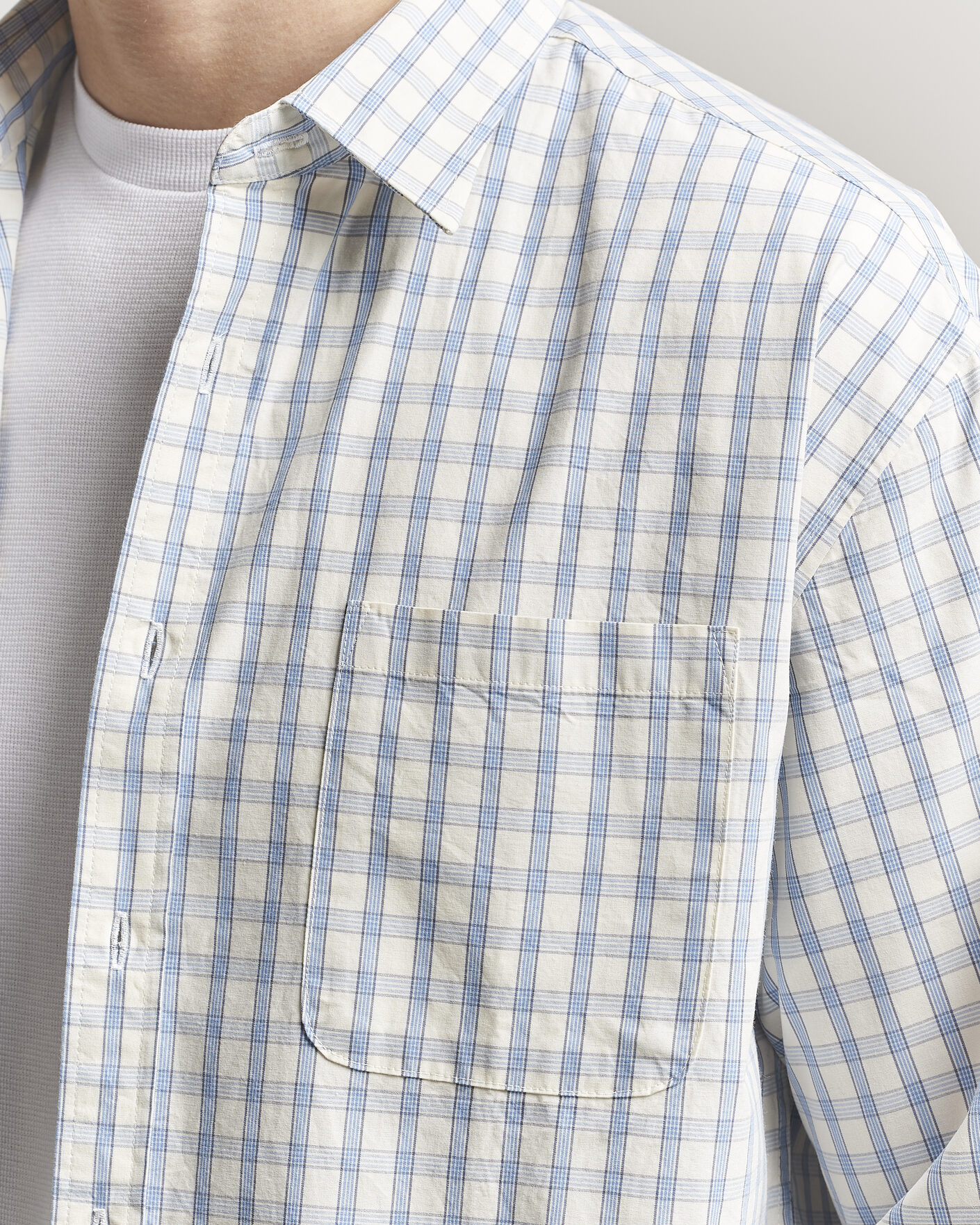 Herre | Skjorter | NN07 | Deon Brushed Cotton Shirt Ecru Check
