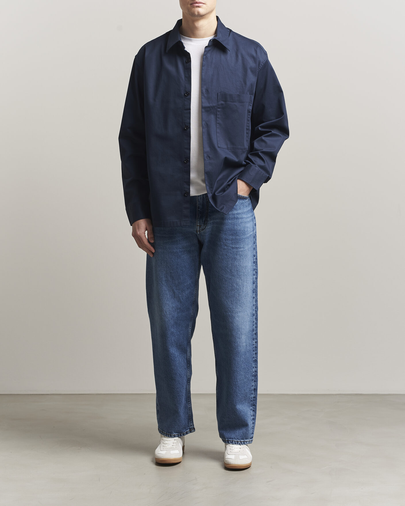 Herre | Skjorter | NN07 | Freddy Cotton Overshirt Navy Blue