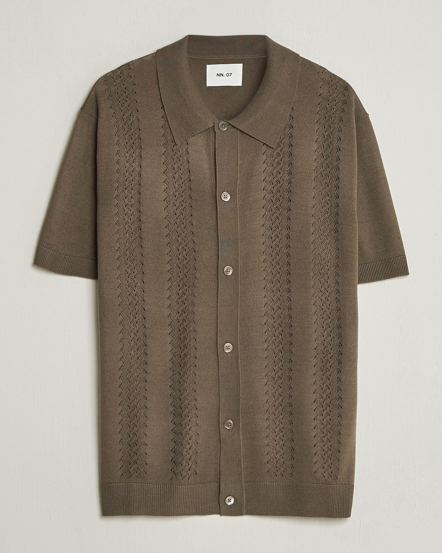 Herre | Skjorter | NN07 | Thor Knitted Short Sleeve Shirt Mable Husk