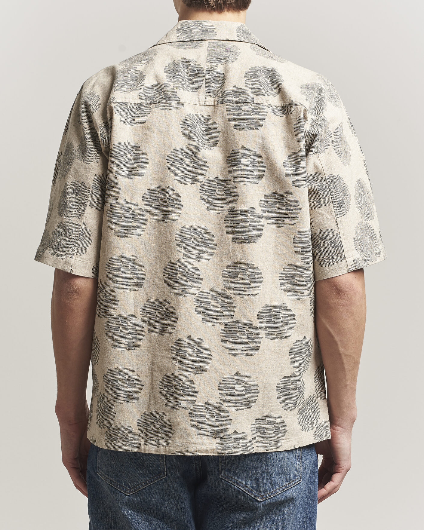 Herre | Skjorter | NN07 | Ole Printed Short Sleeve Shirt Oatmeal