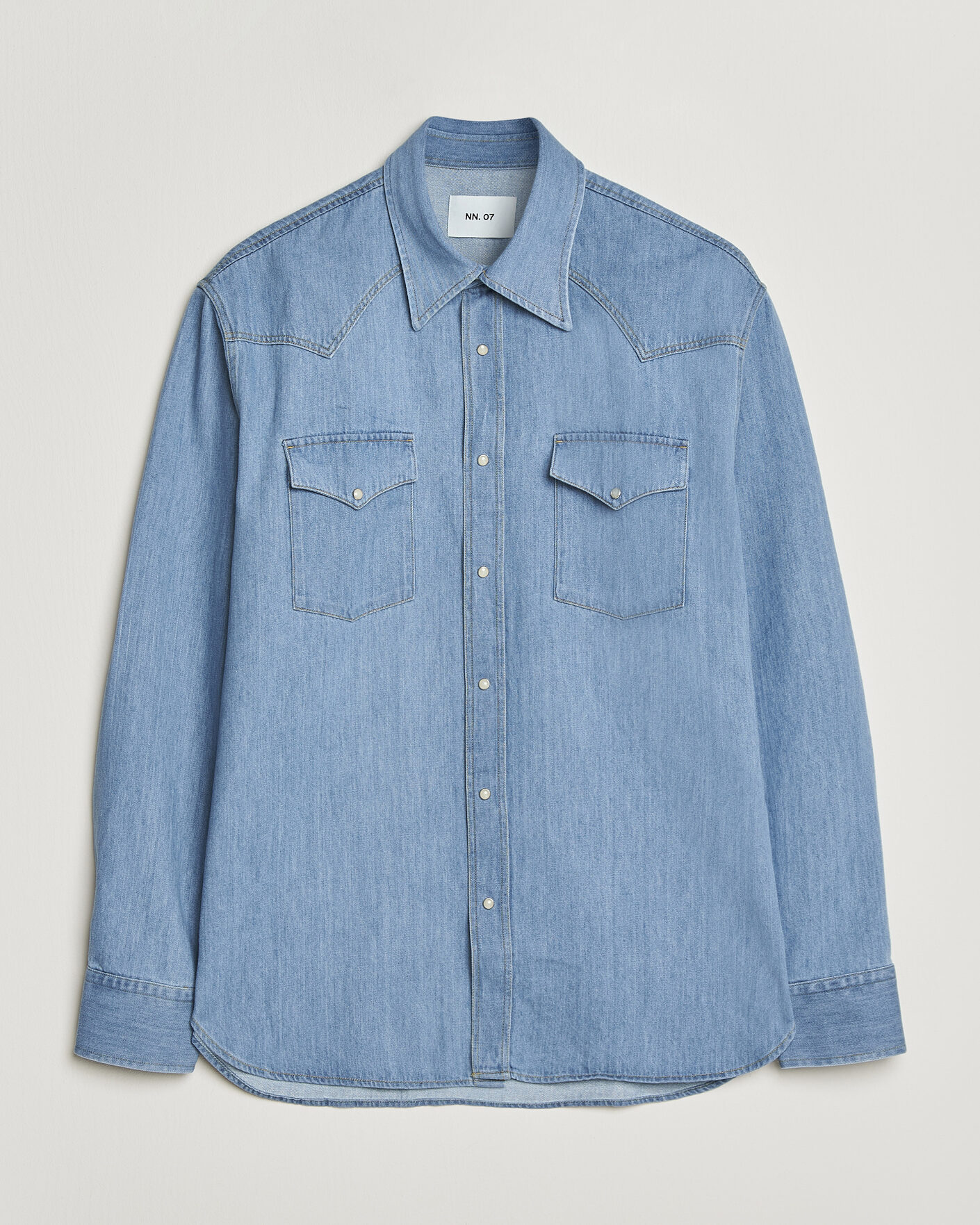 Herre | Skjorter | NN07 | Ricky Western Denim Shirt Light Indigo