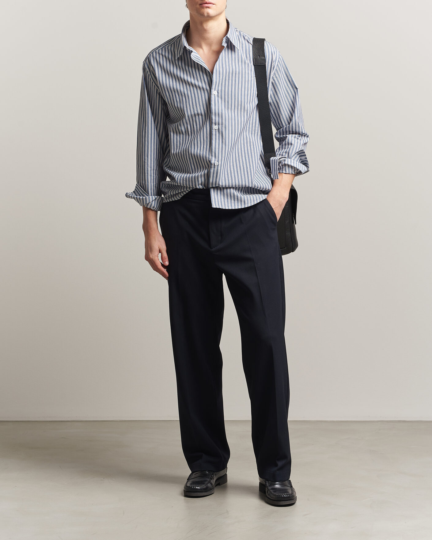 Herre | Skjorter | NN07 | Freddy Striped Shirt Sea Spray Green