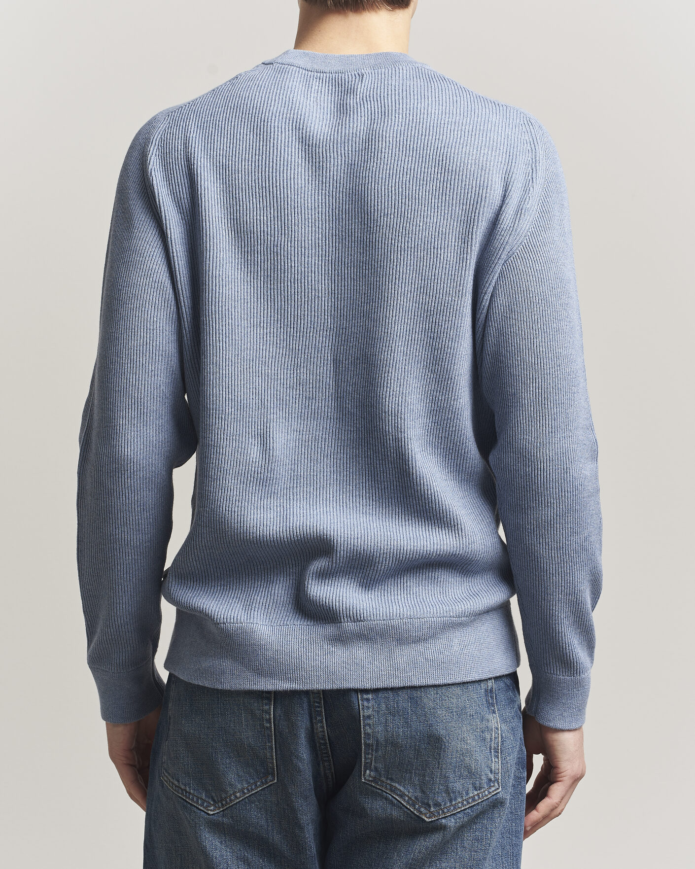 Herre | Trøjer | NN07 | Kevin Cotton Knitted Sweater Stone Blue