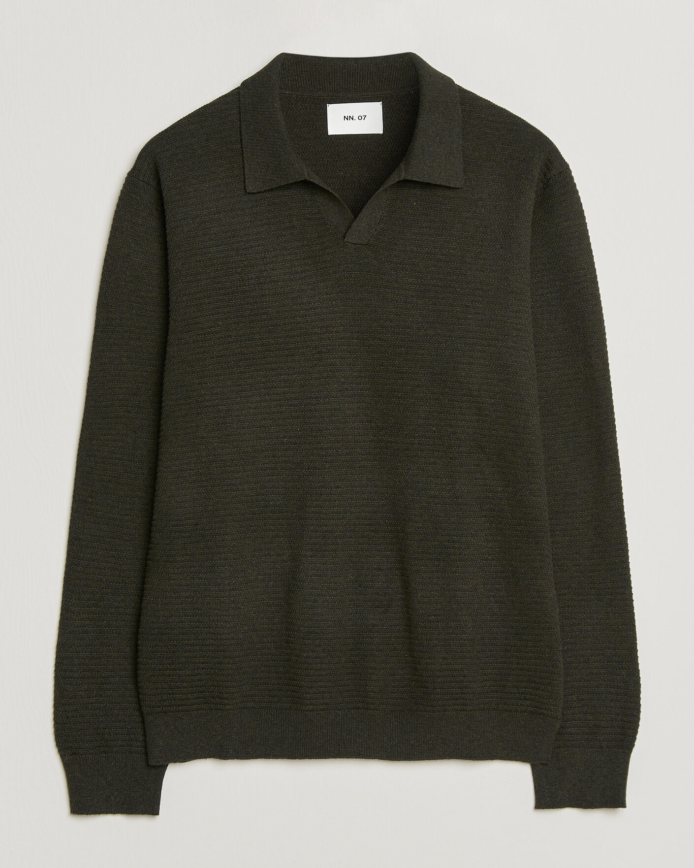 Herre | Trøjer | NN07 | Paul Knitted Long Sleeve Polo Dark Army
