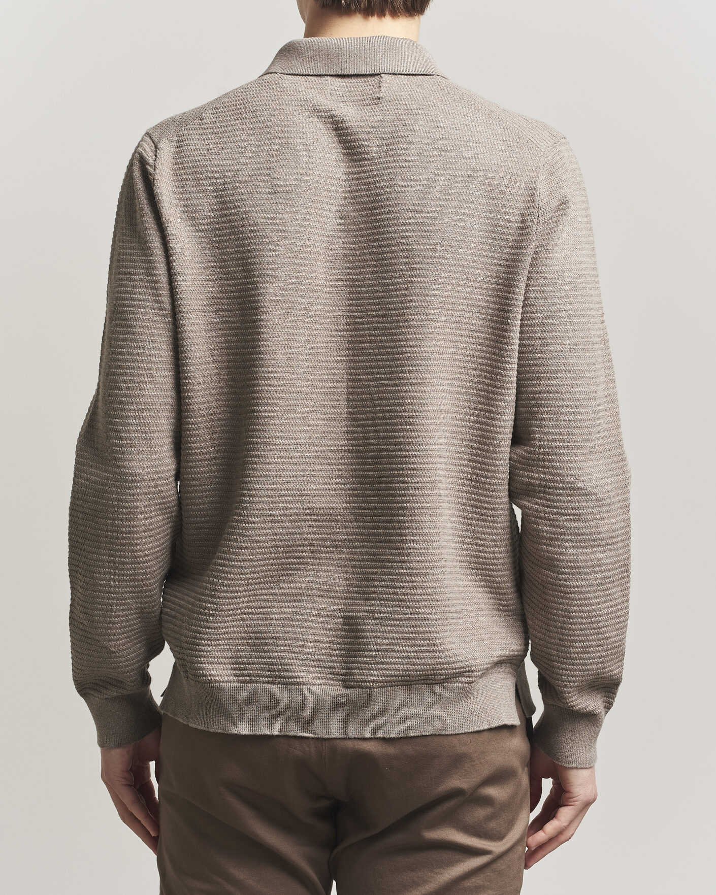 Herre | Trøjer | NN07 | Paul Knitted Long Sleeve Polo Mable Husk