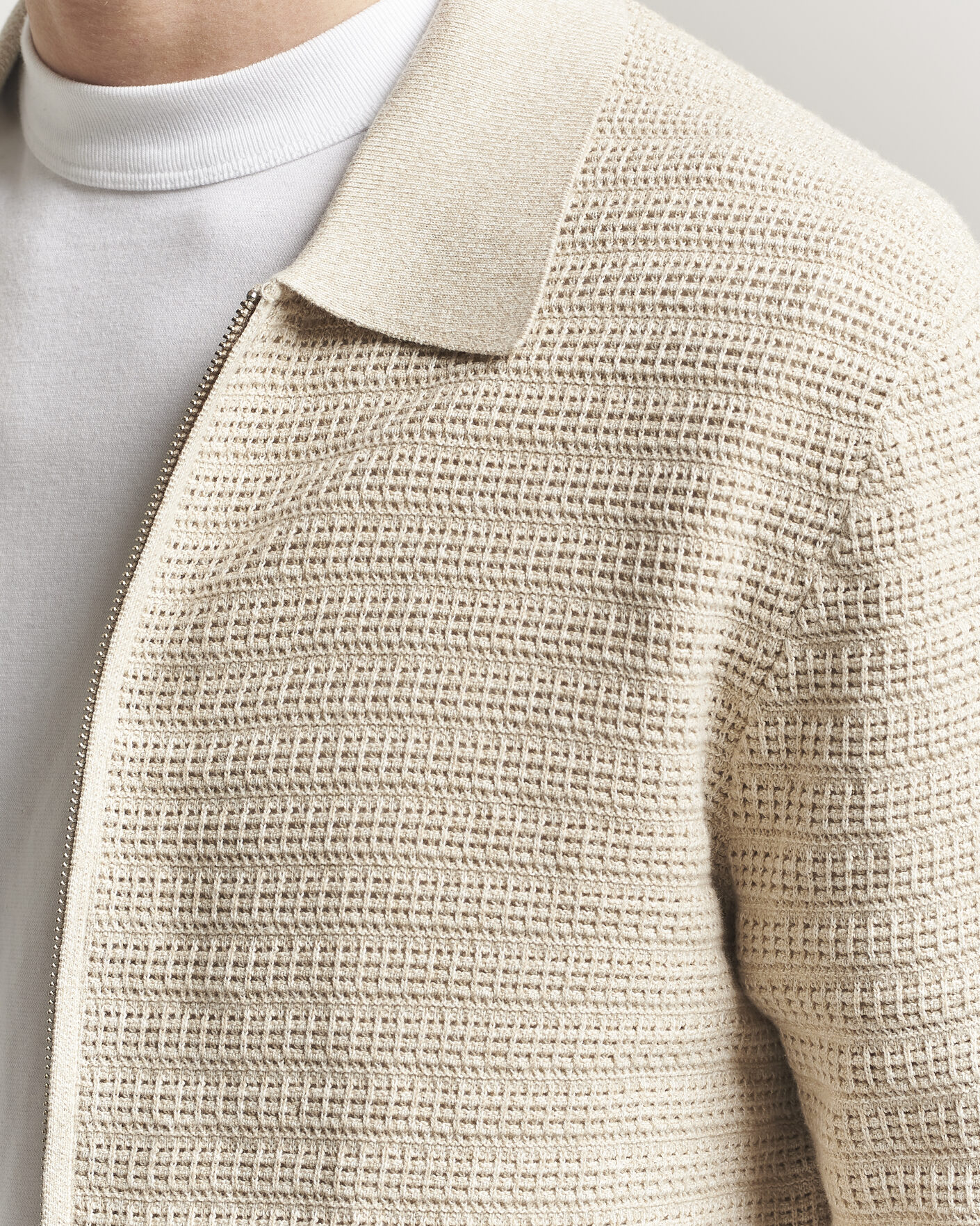 Herre | Trøjer | NN07 | Gustav Knitted Full Zip Ivory