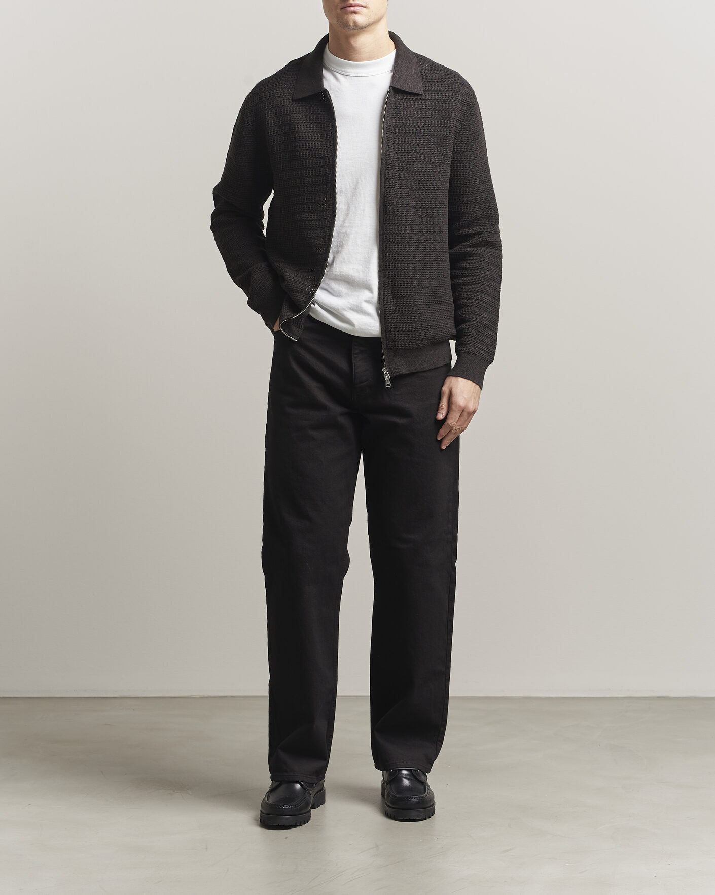 Herre | Trøjer | NN07 | Gustav Knitted Full Zip Deep Truffle
