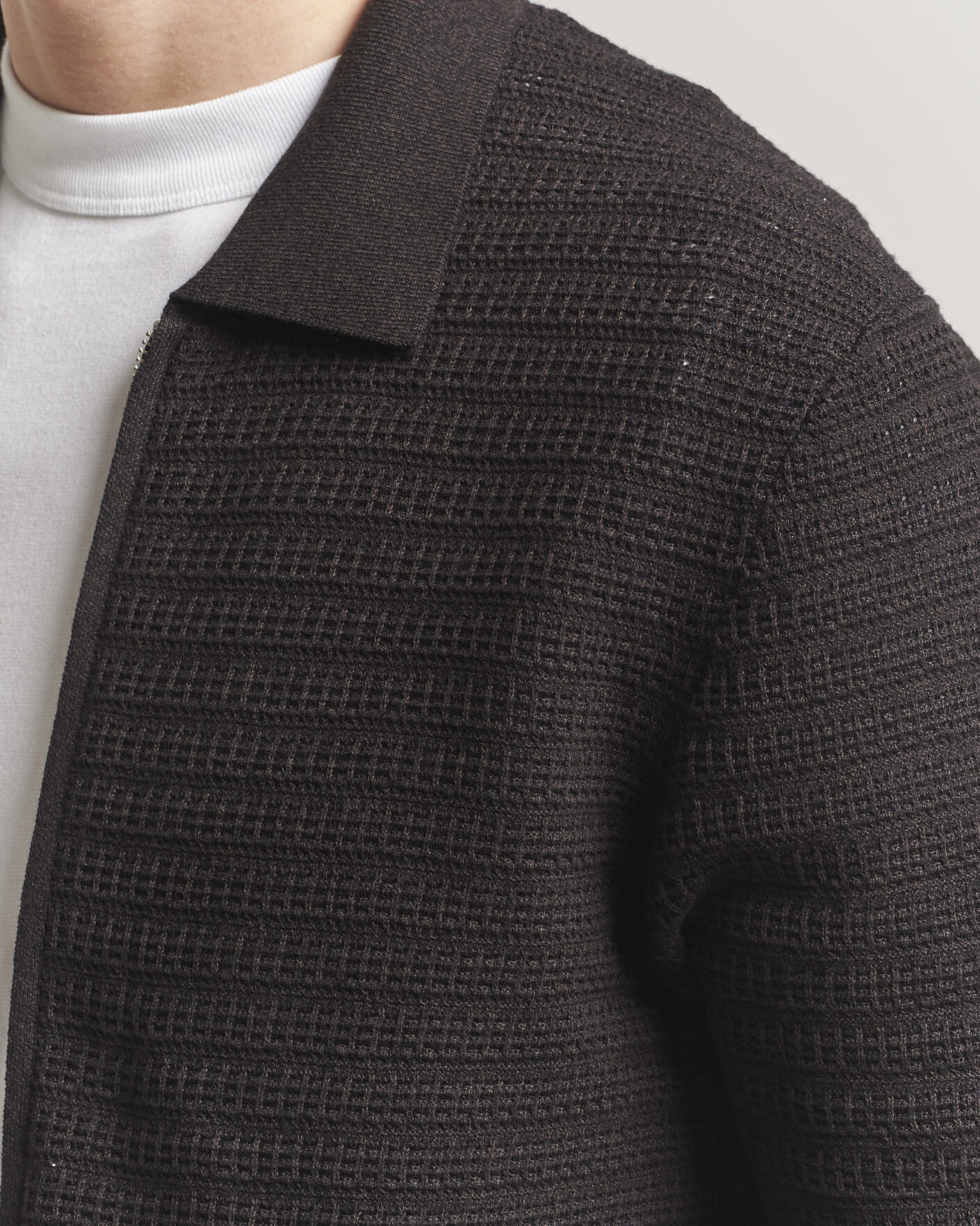 Herre | Trøjer | NN07 | Gustav Knitted Full Zip Deep Truffle