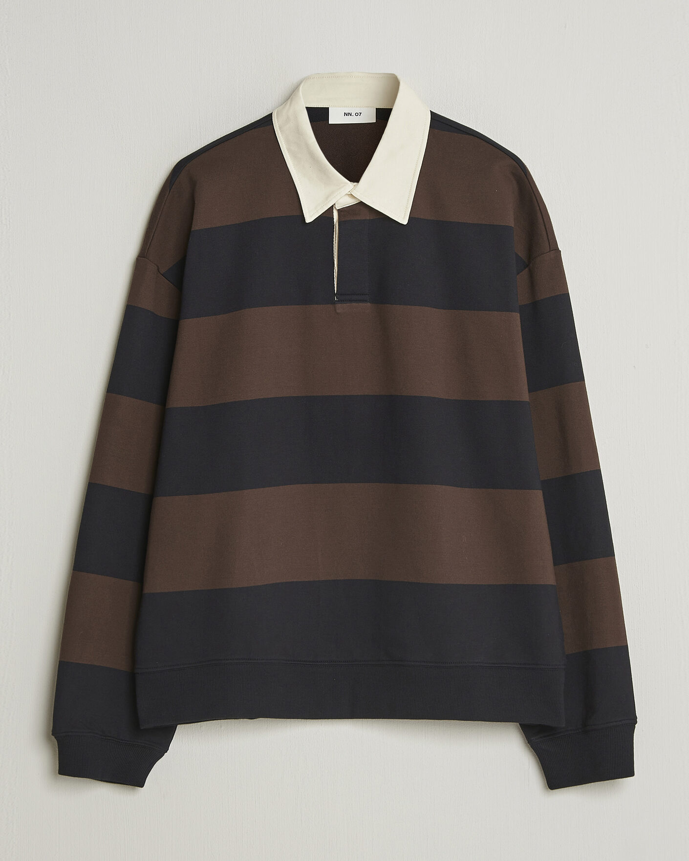 Herre | Trøjer | NN07 | David Rugby Sweater Brown Stripe
