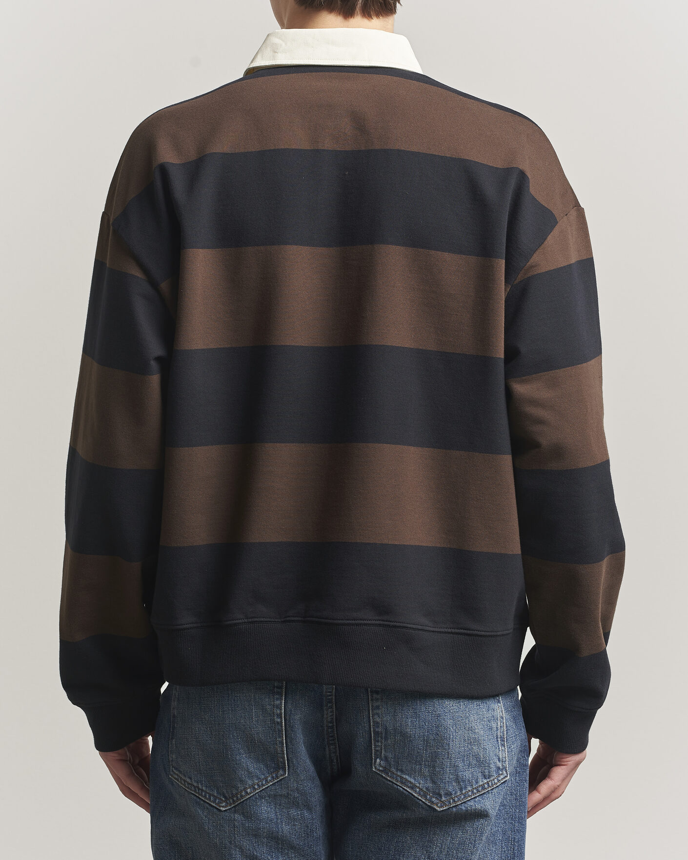 Herre | Trøjer | NN07 | David Rugby Sweater Brown Stripe