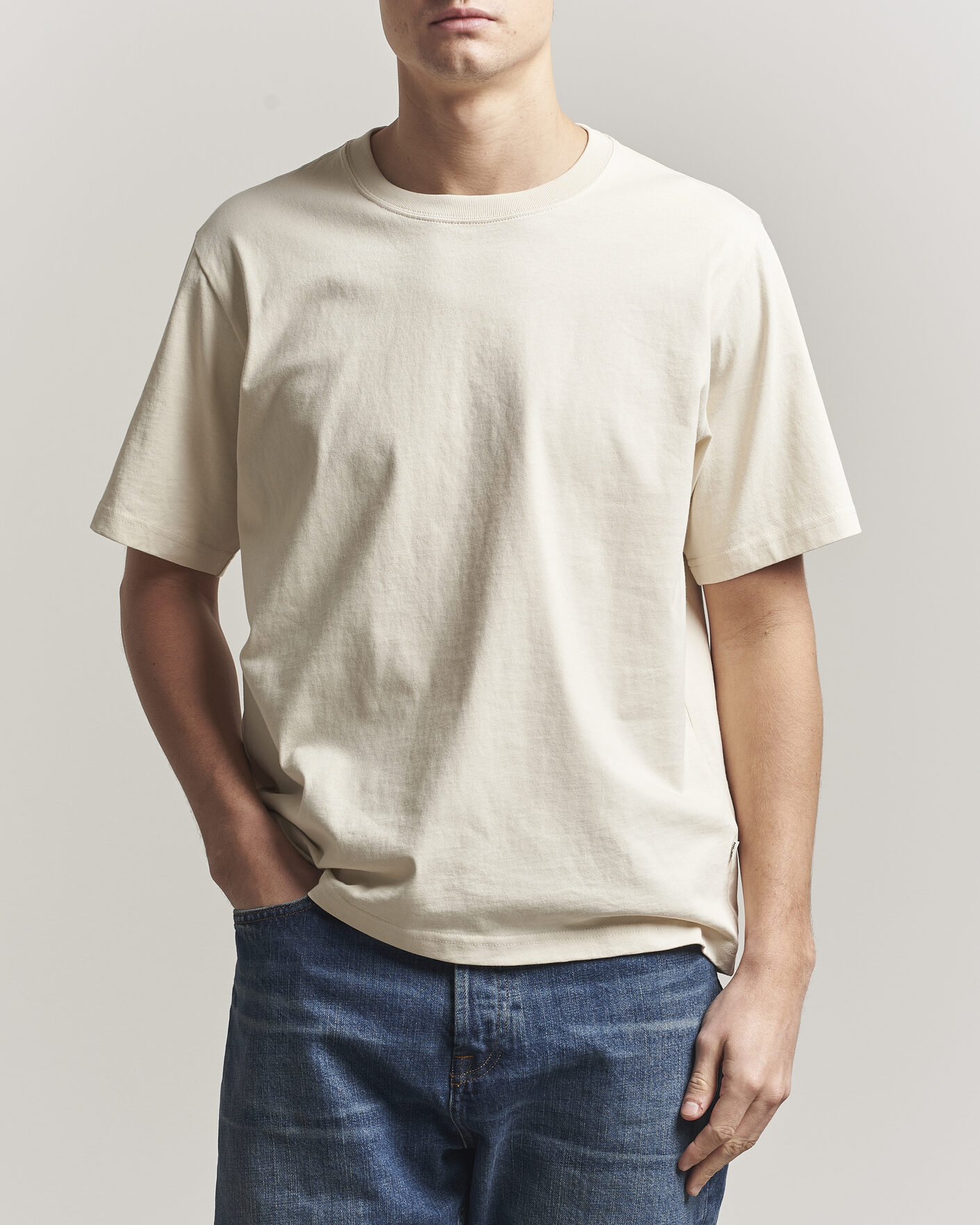 Herre | T-Shirts | NN07 | Jett Washed Crew Neck T-Shirt Ivory