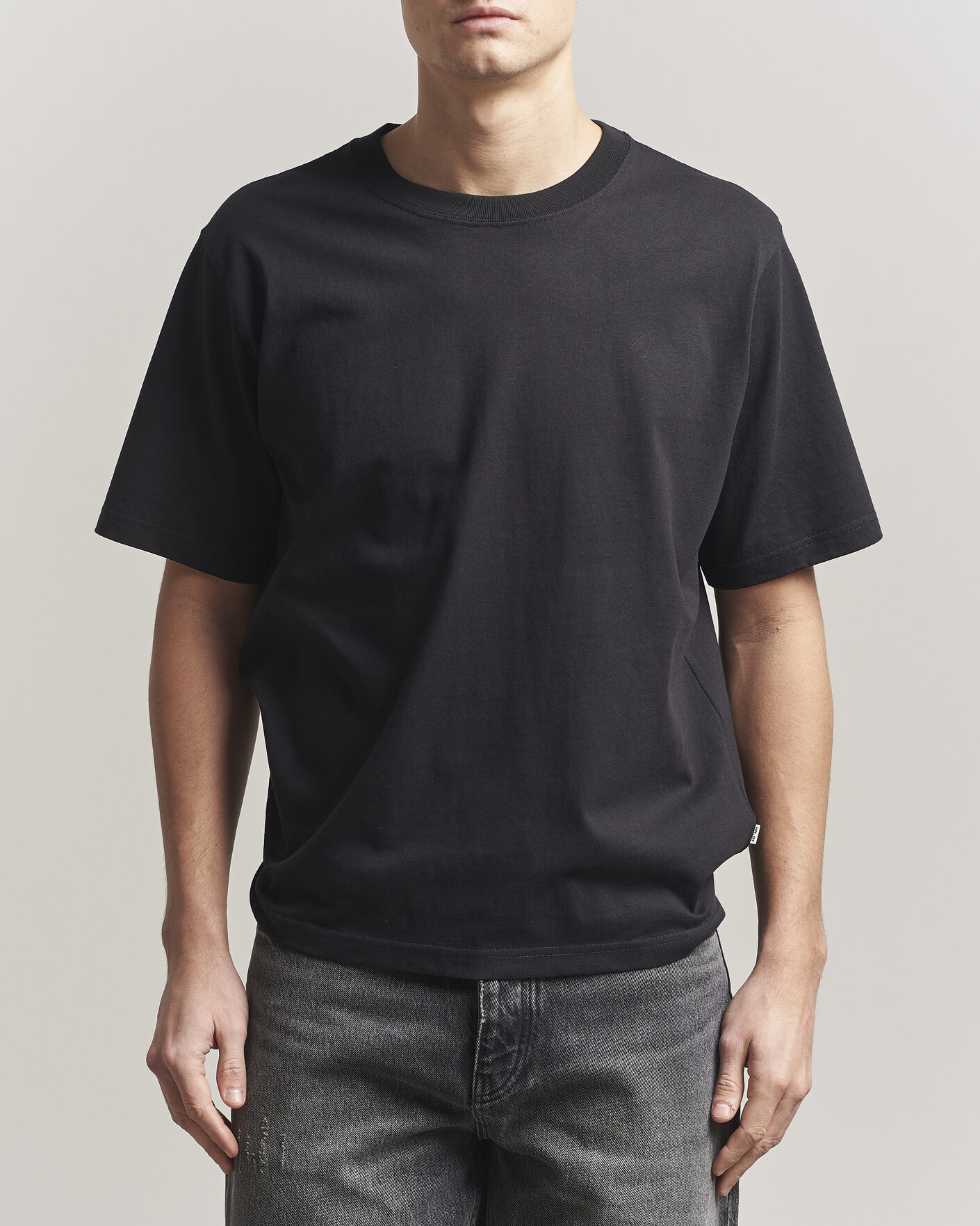 Herre | T-Shirts | NN07 | Jett Washed Crew Neck T-Shirt Black