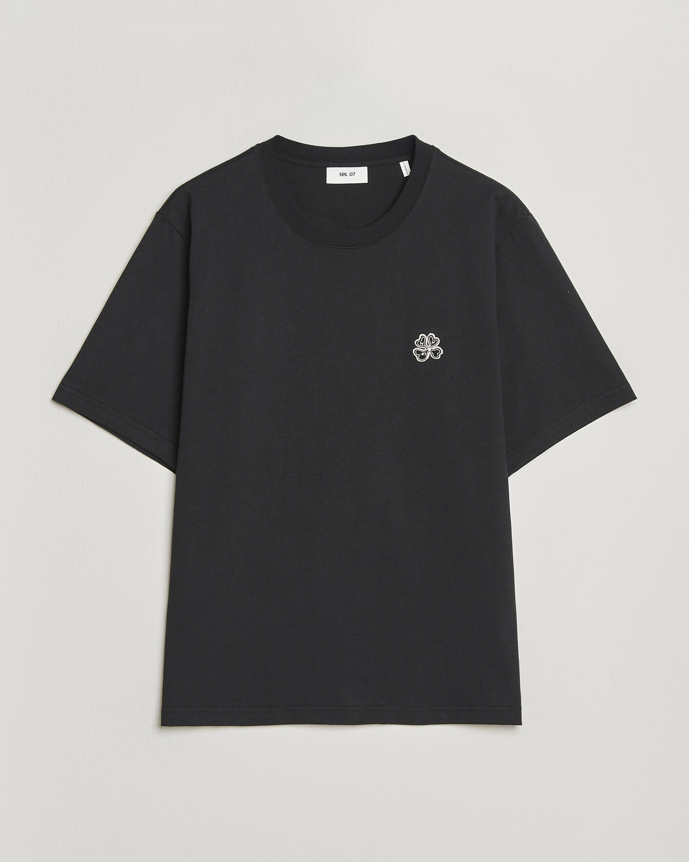 Herre | T-Shirts | NN07 | Jett Embroidered Crew Neck T-Shirt Black