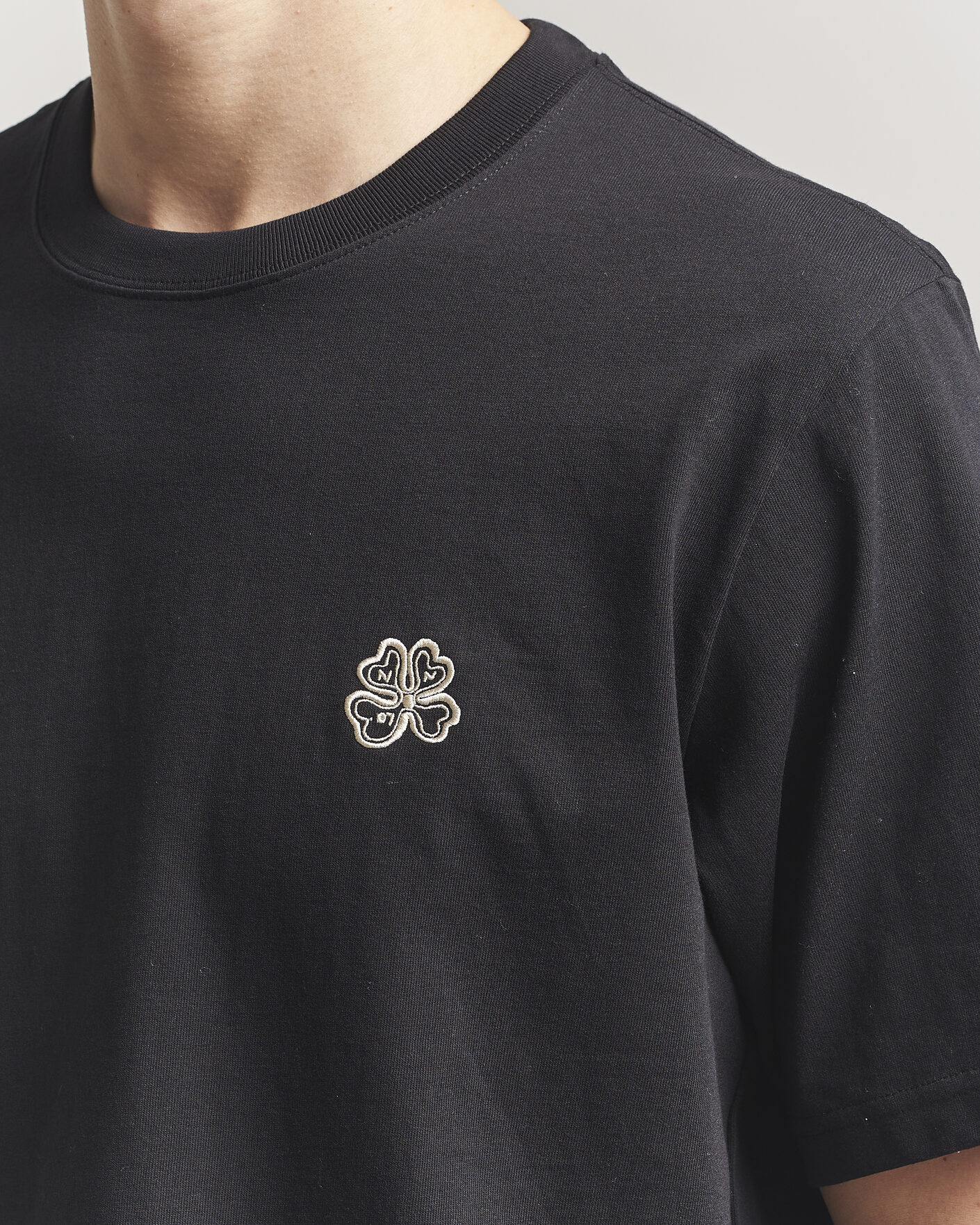 Herre | T-Shirts | NN07 | Jett Embroidered Crew Neck T-Shirt Black