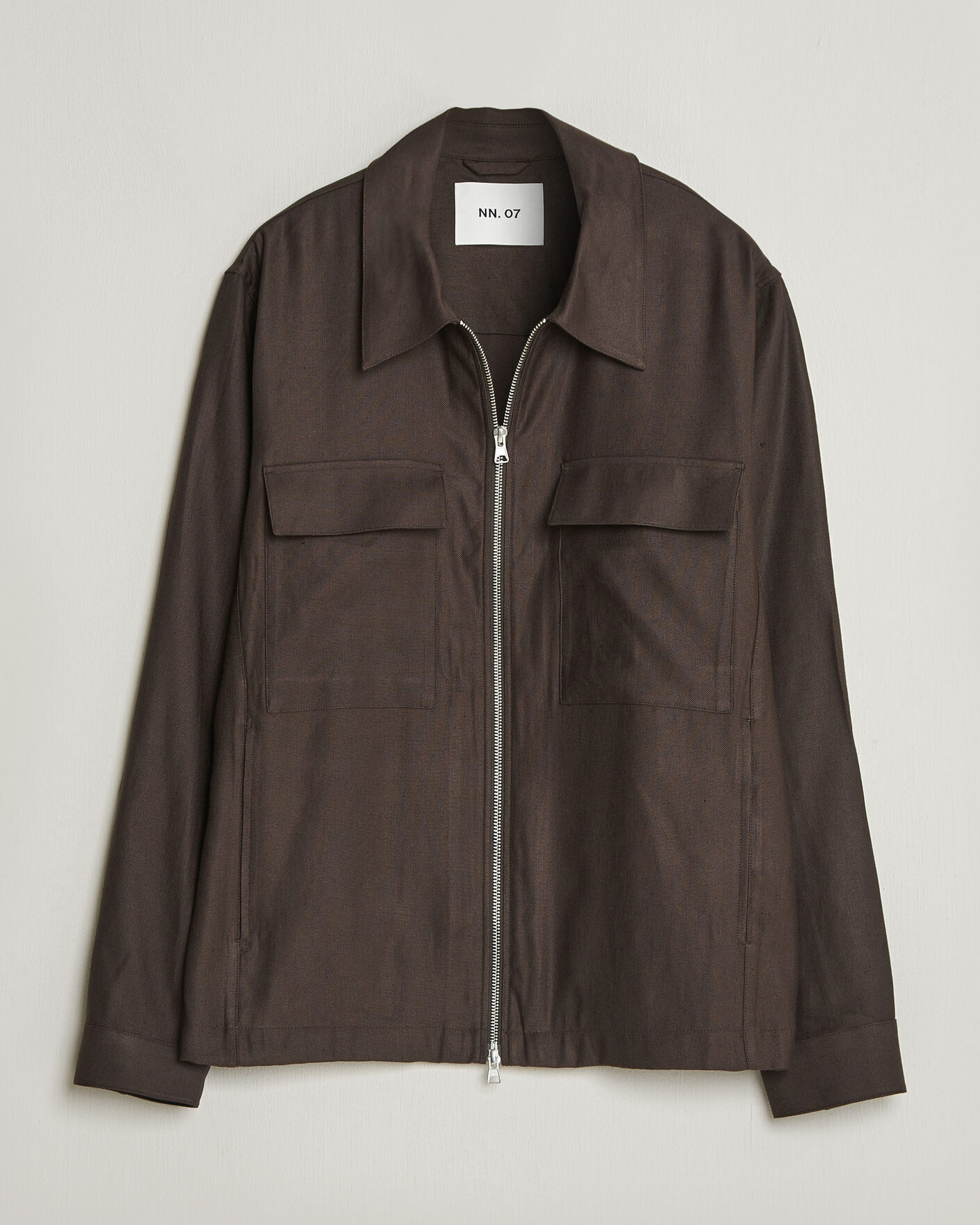 Herre | Skjorter | NN07 | Alban Linen/Viscose Overshirt Deep Truffle