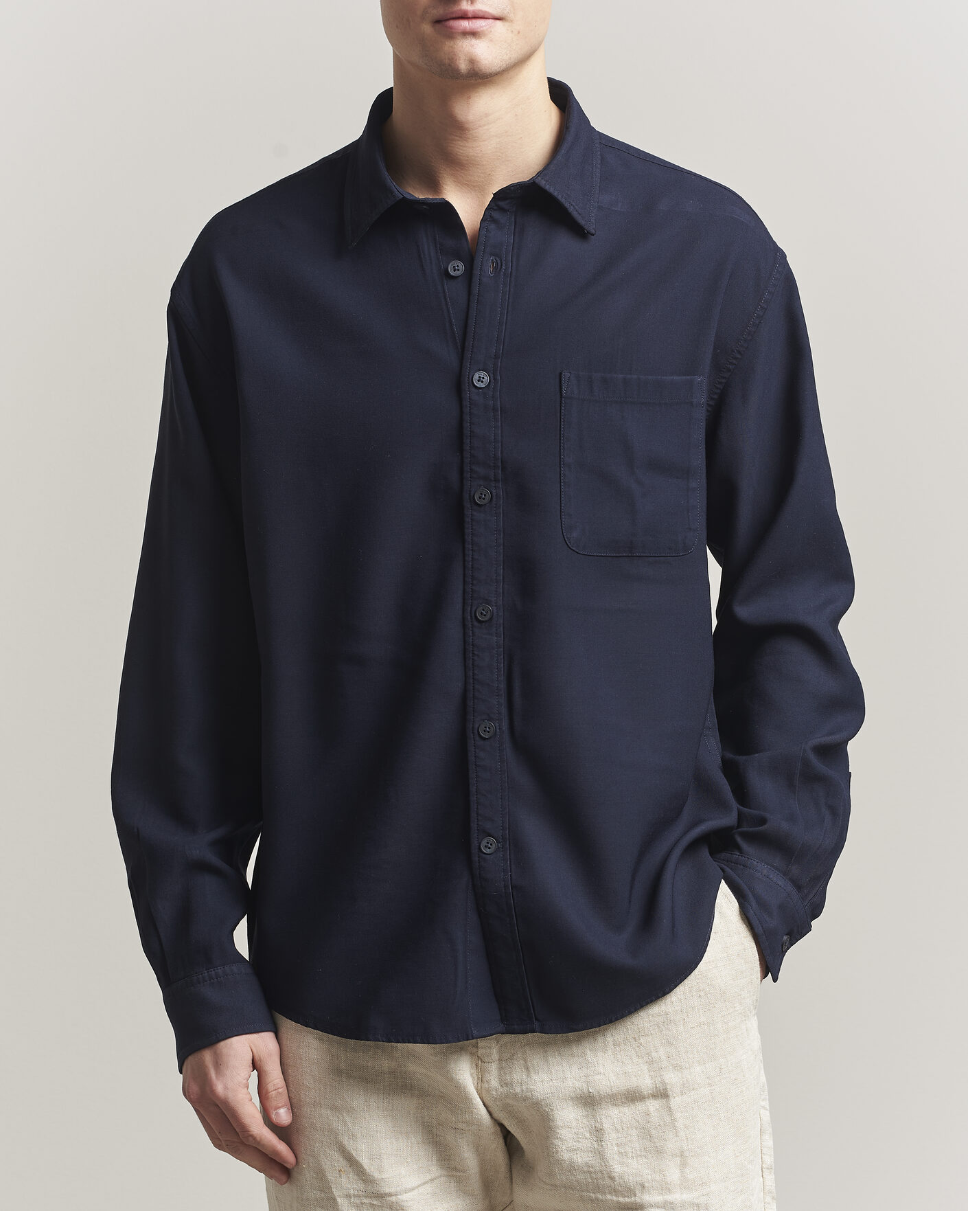Herre | Skjorter | NN07 | Deon Tencel Shirt Navy Blue
