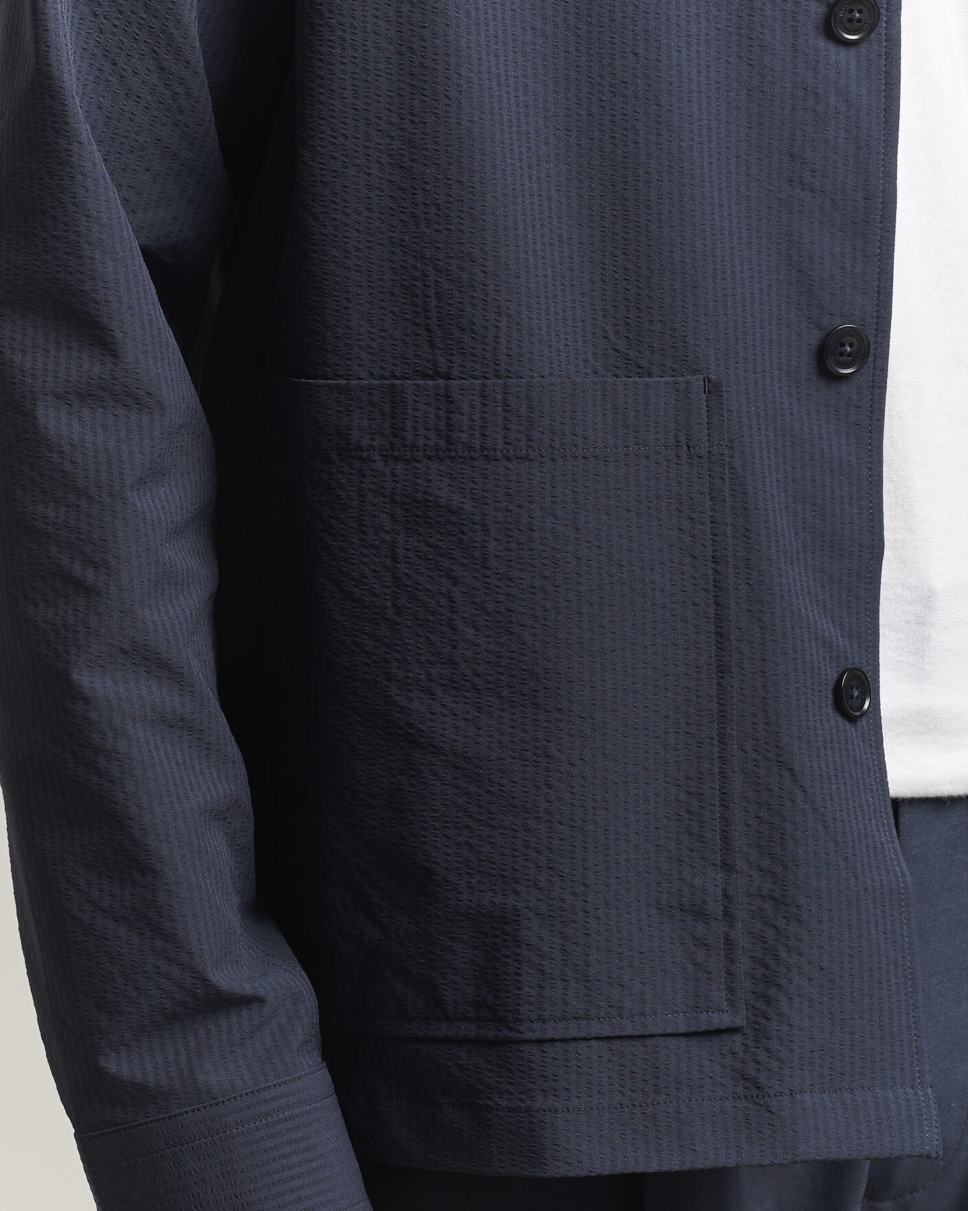 Herre | Skjorter | NN07 | Blaze Seersucker Overshirt Navy Blue
