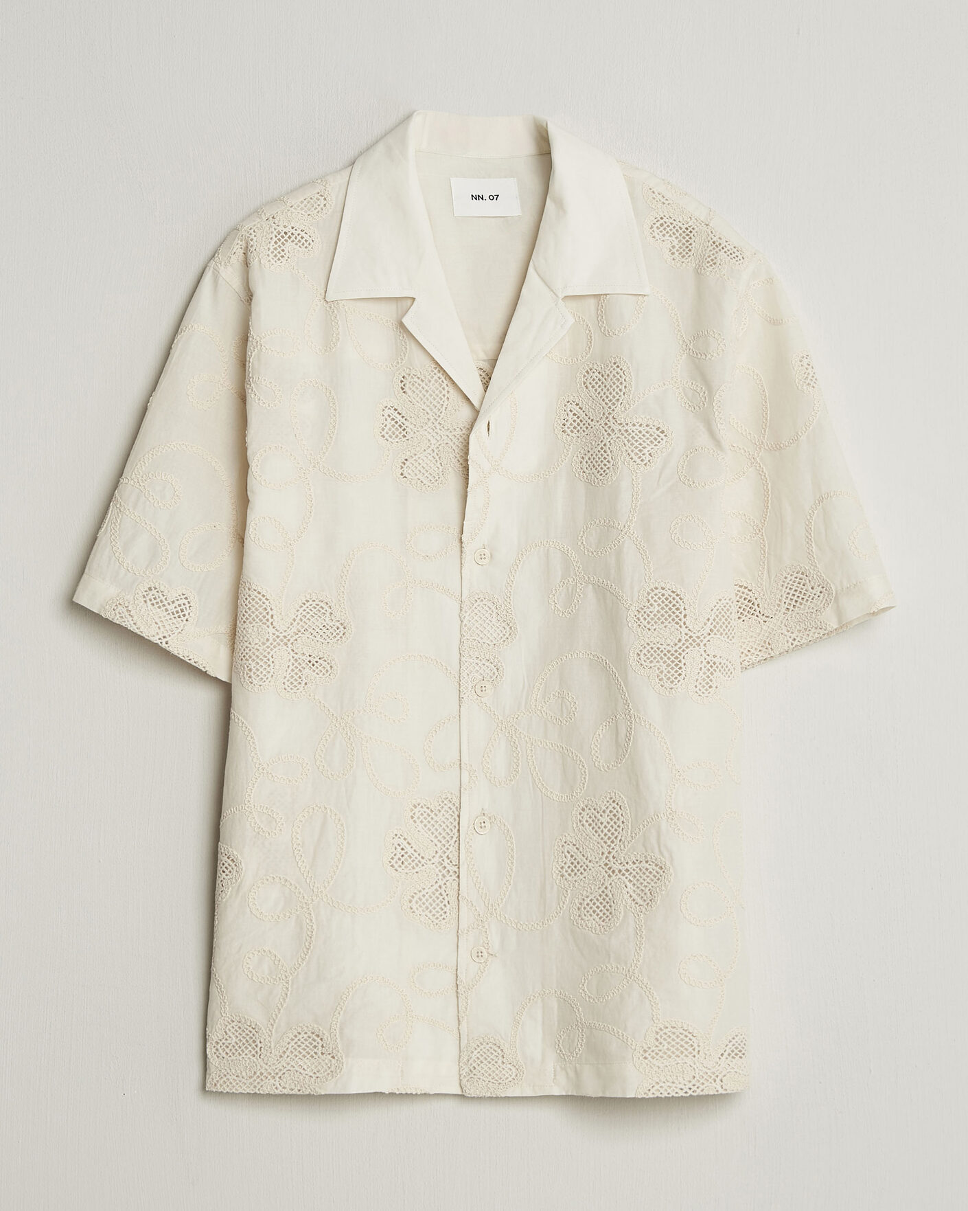 Herre | Skjorter | NN07 | Ben Flower Shirt Ivory