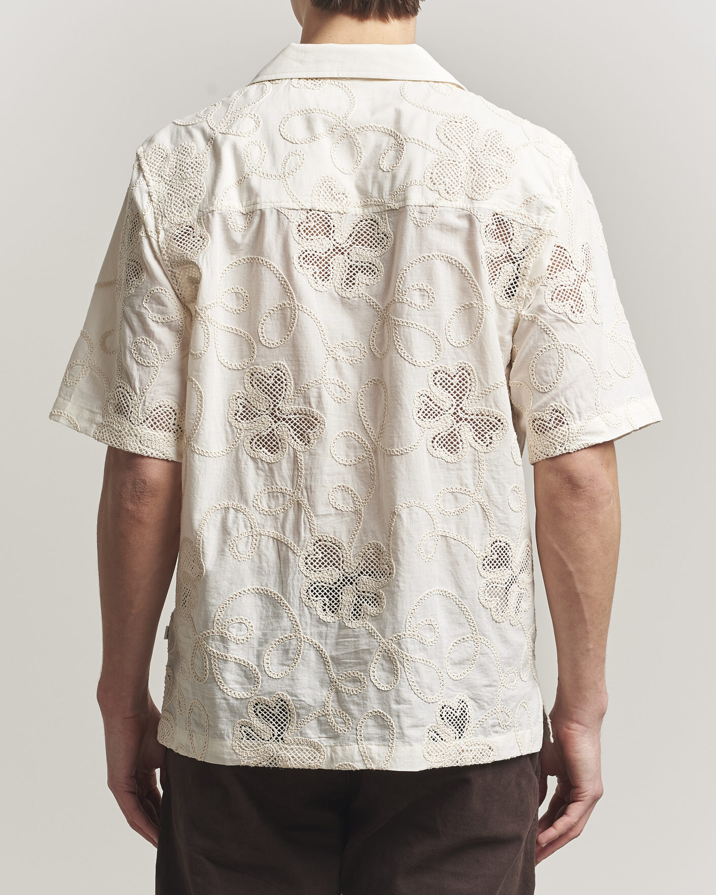 Herre | Skjorter | NN07 | Ben Flower Shirt Ivory