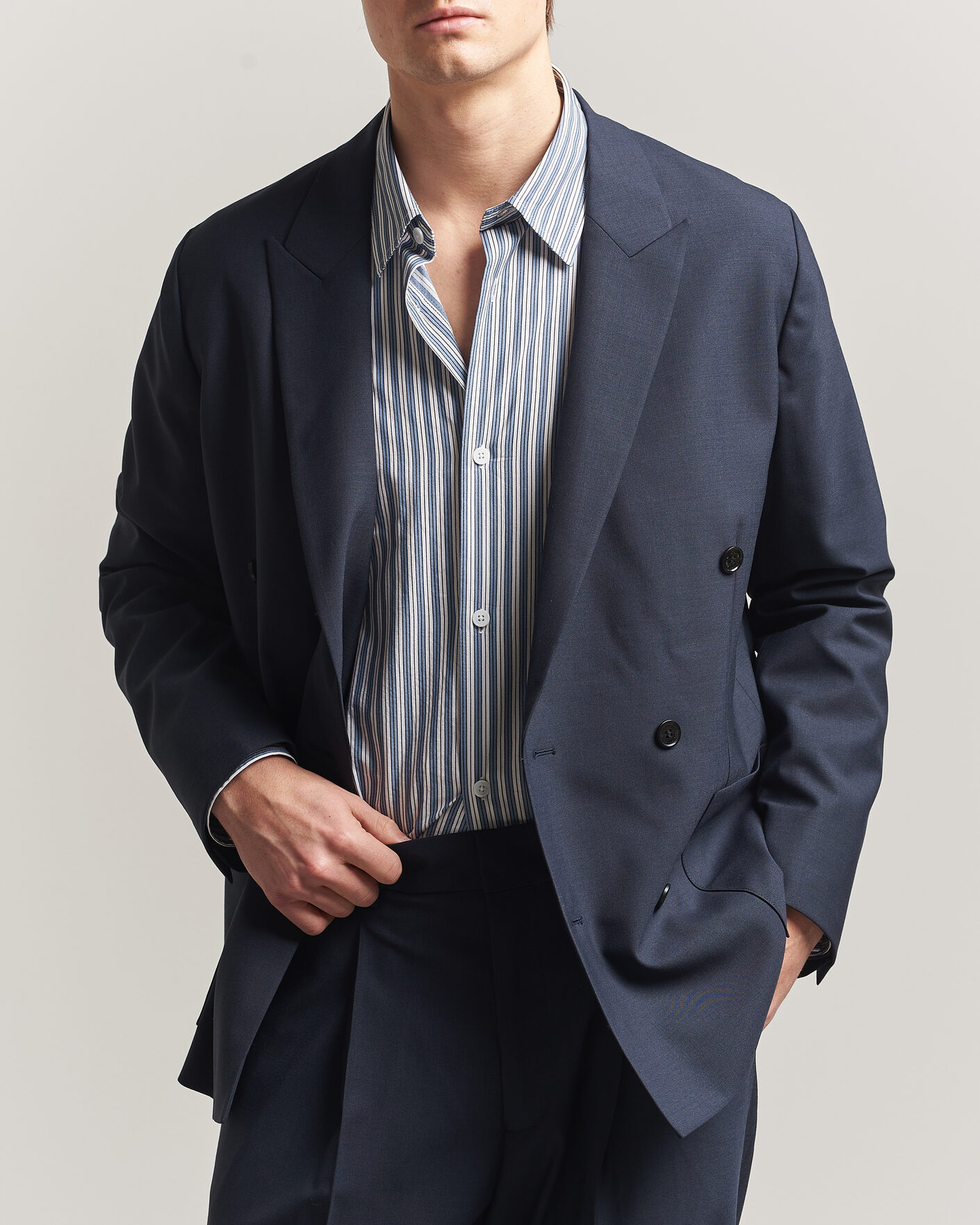 Herre | Blazere & jakker | NN07 | Jordin Summer Wool Double Breasted Blazer Deep Navy