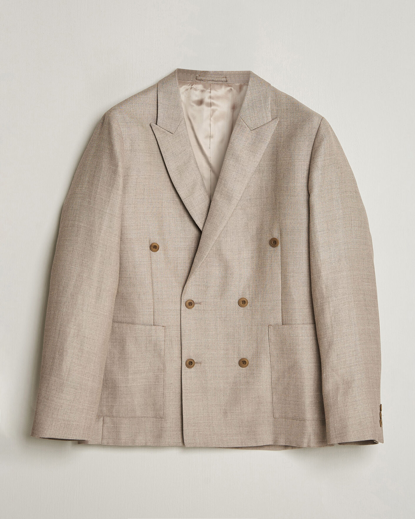 Herre | Blazere & jakker | NN07 | Jordin Linen/Wool Double Breasted Blazer Khaki Melange
