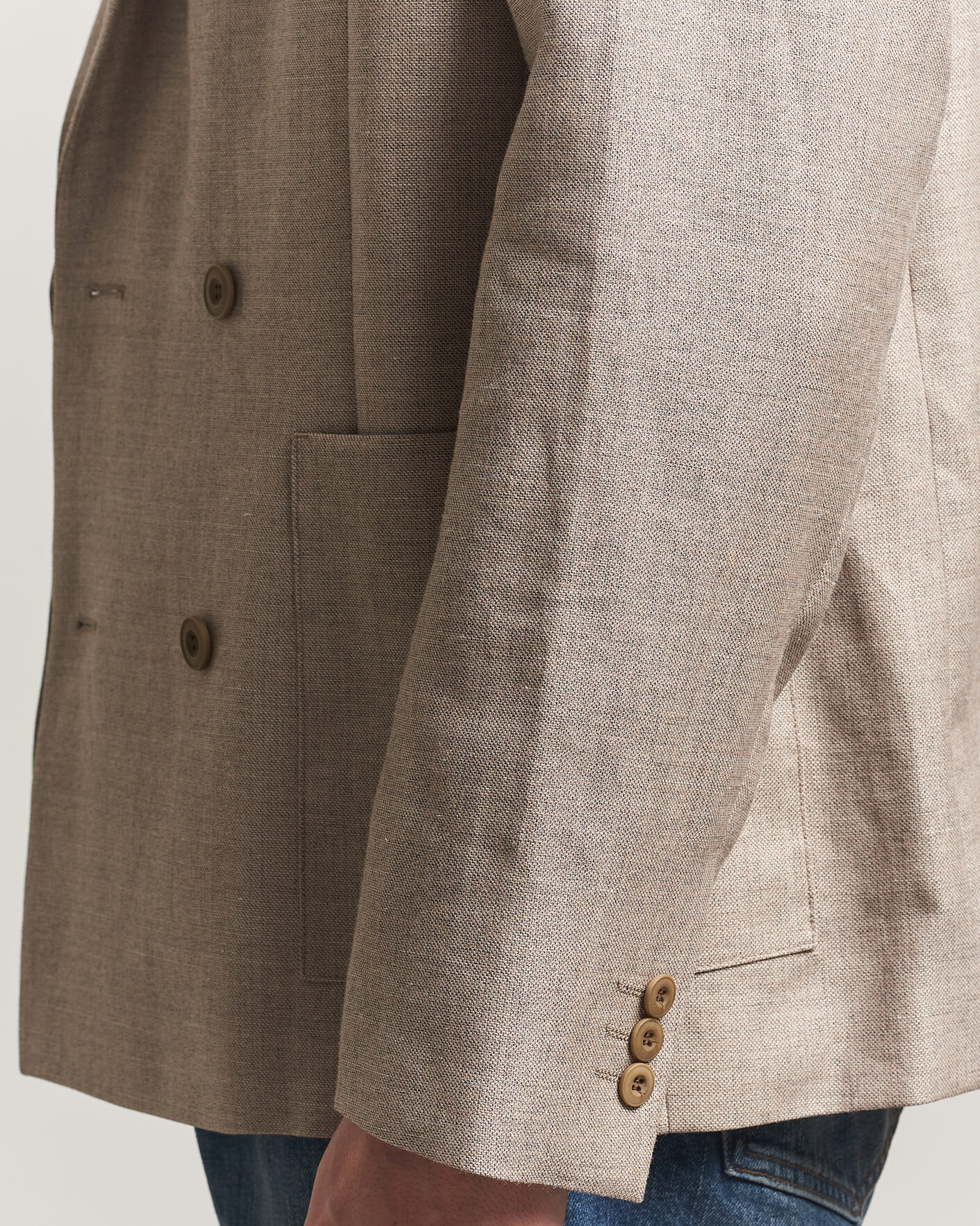 Herre | Blazere & jakker | NN07 | Jordin Linen/Wool Double Breasted Blazer Khaki Melange