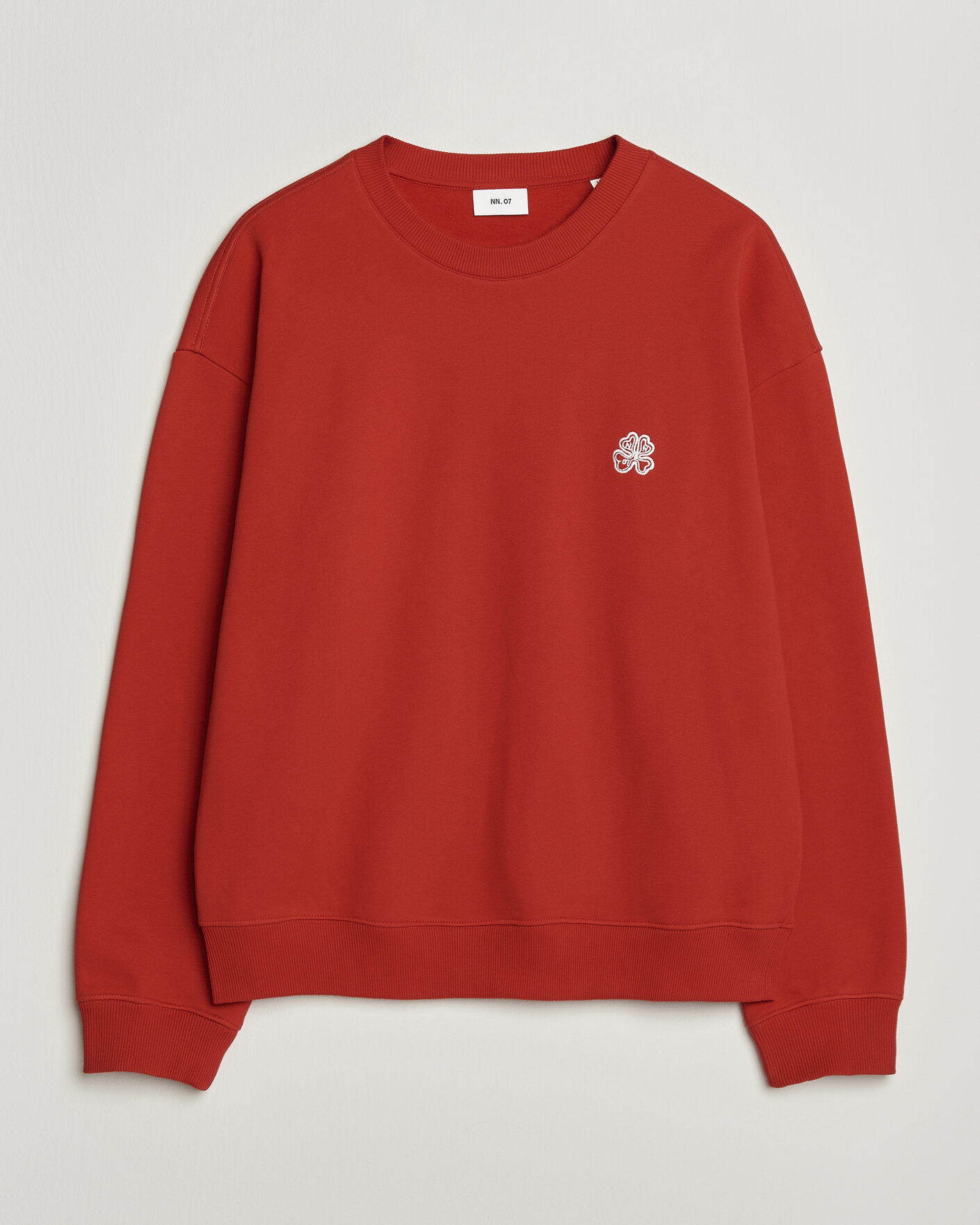 Herre | Trøjer | NN07 | David Embroidered Crew Neck Sweatshirt Chili Red