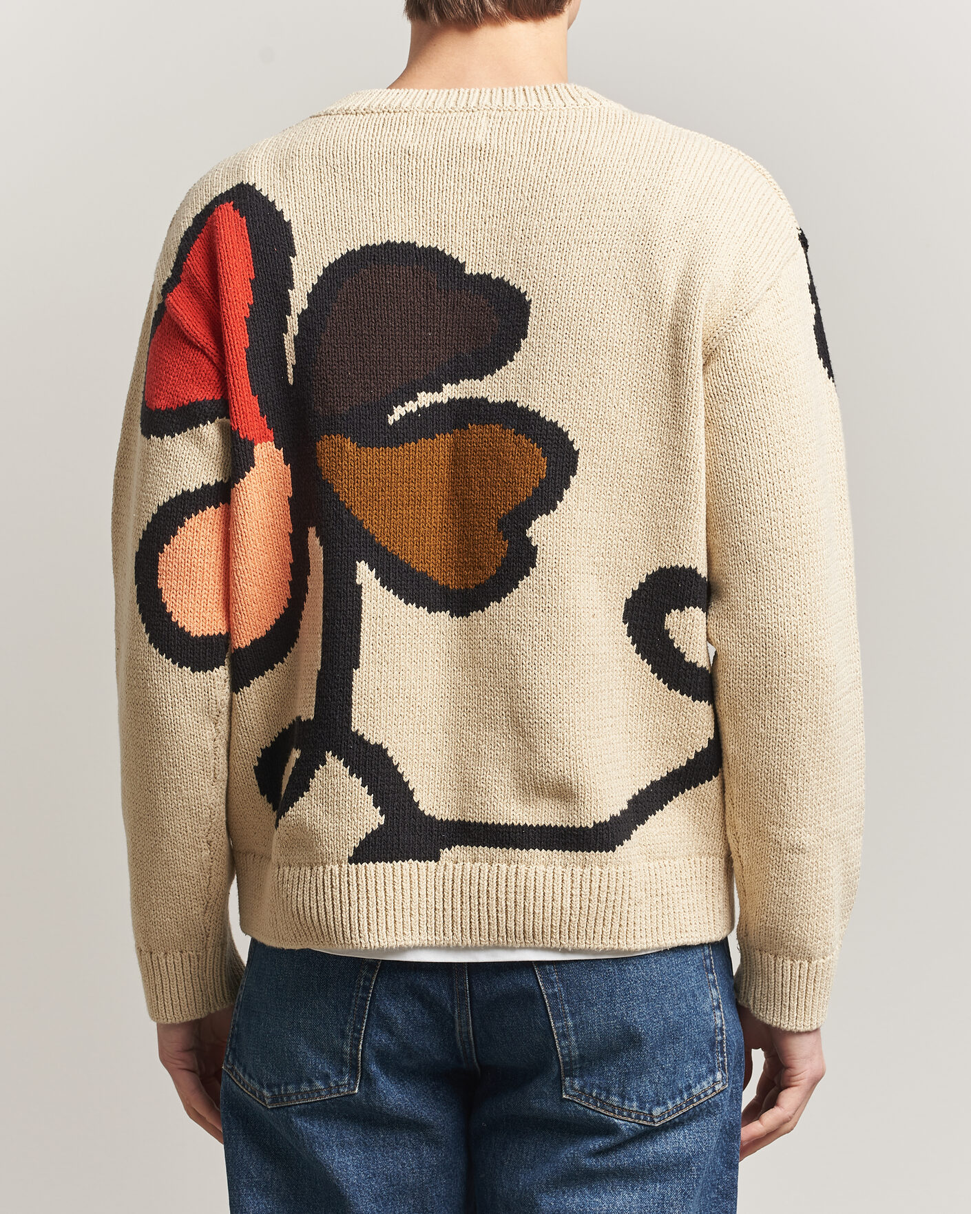 Herre | Trøjer | NN07 | Todd Printed Flower Sweater Ecru Multi