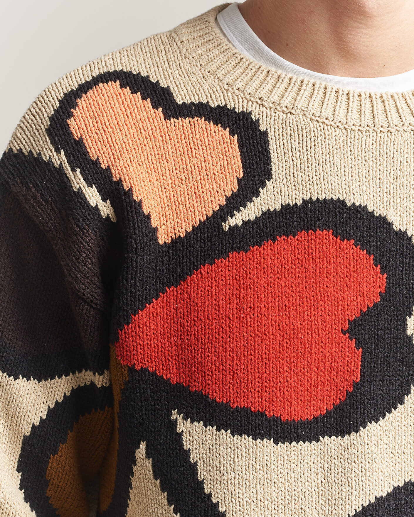 Herre | Trøjer | NN07 | Todd Printed Flower Sweater Ecru Multi