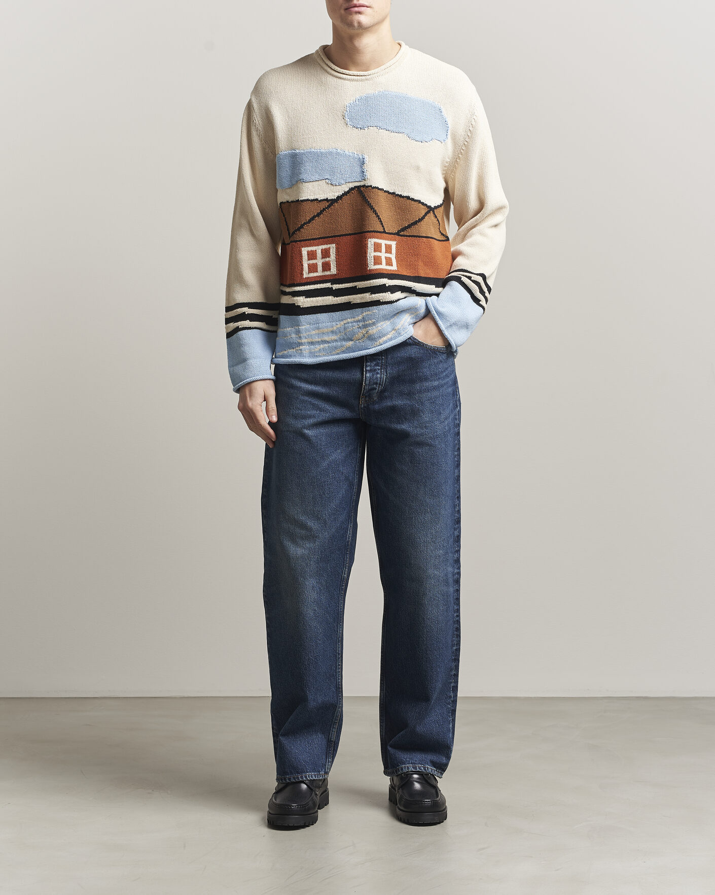 Herre | Trøjer | NN07 | Mikkel Knitted HQ Printed Sweater Multi