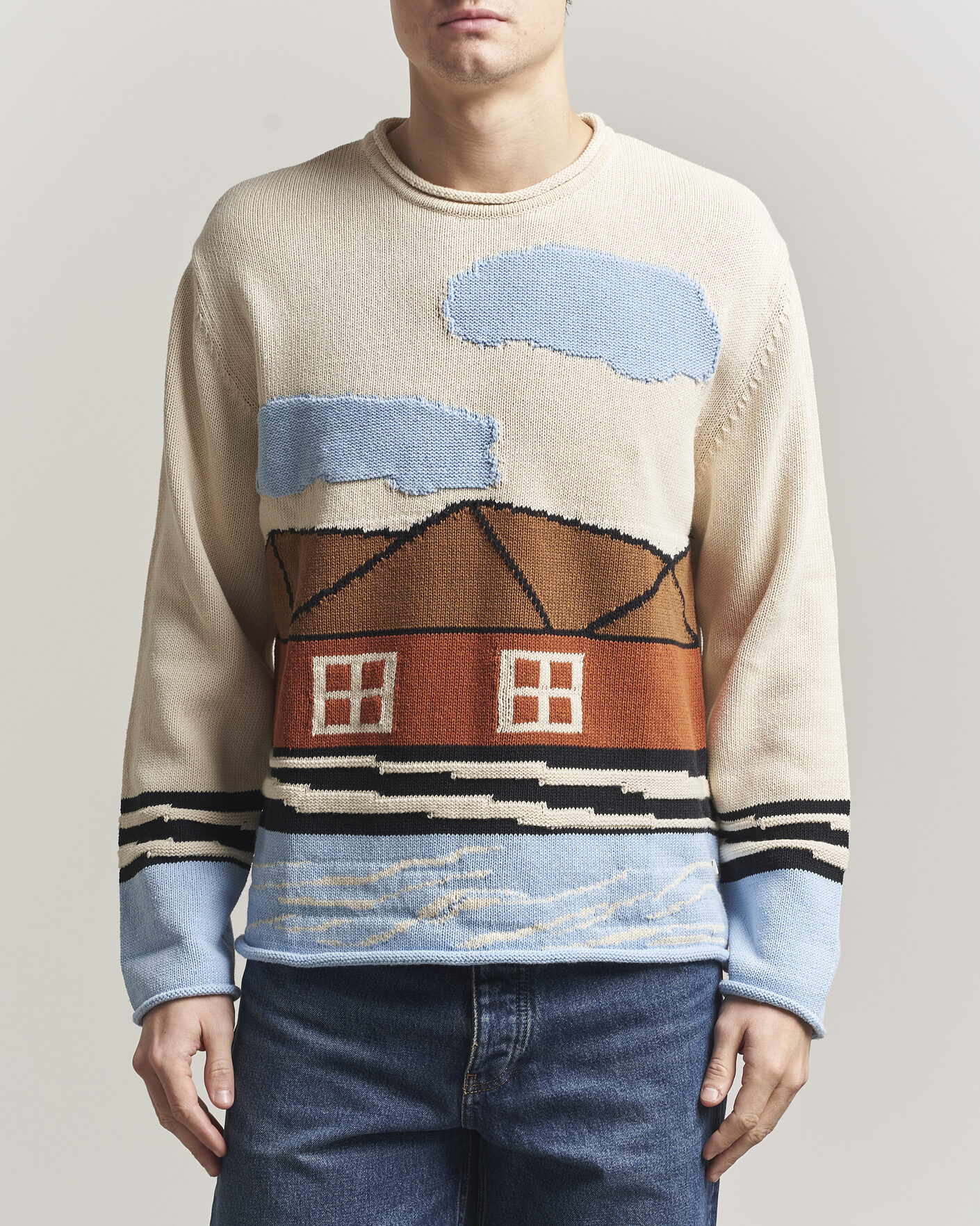 Herre | Trøjer | NN07 | Mikkel Knitted HQ Printed Sweater Multi